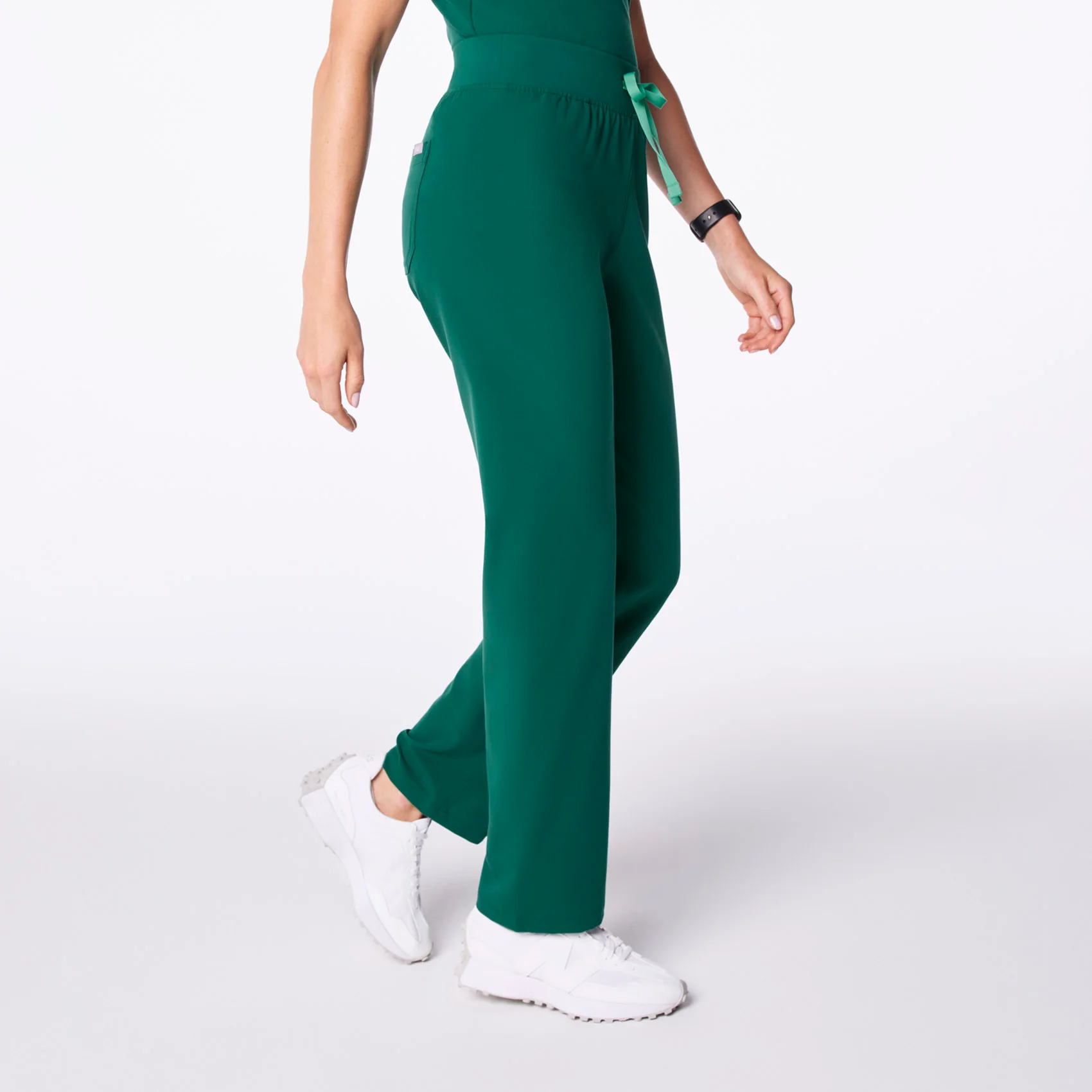 women's Hunter Green High Waisted Livingston - Basic Scrub Pant™ - Image 3