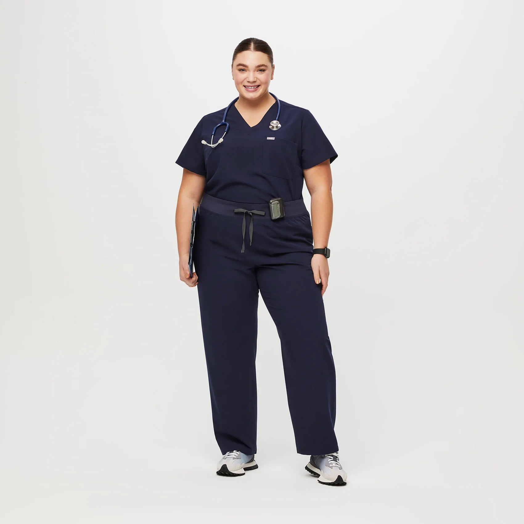 women's Navy High Waisted Livingston™ - Tall Basic Scrub Pants (3XL - 6XL) - Image 2