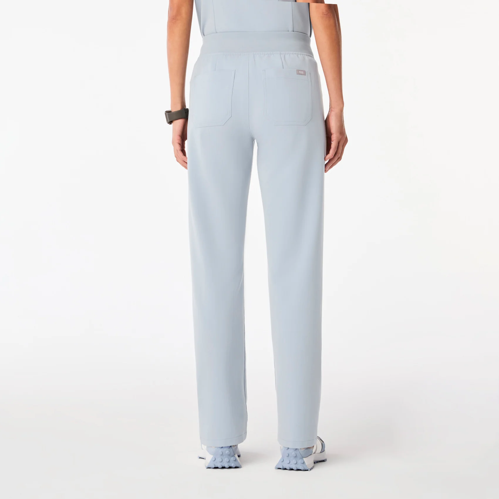 women's Dusty Blue High Waisted Livingston - Tall Basic Scrub Pant™ - Image 4