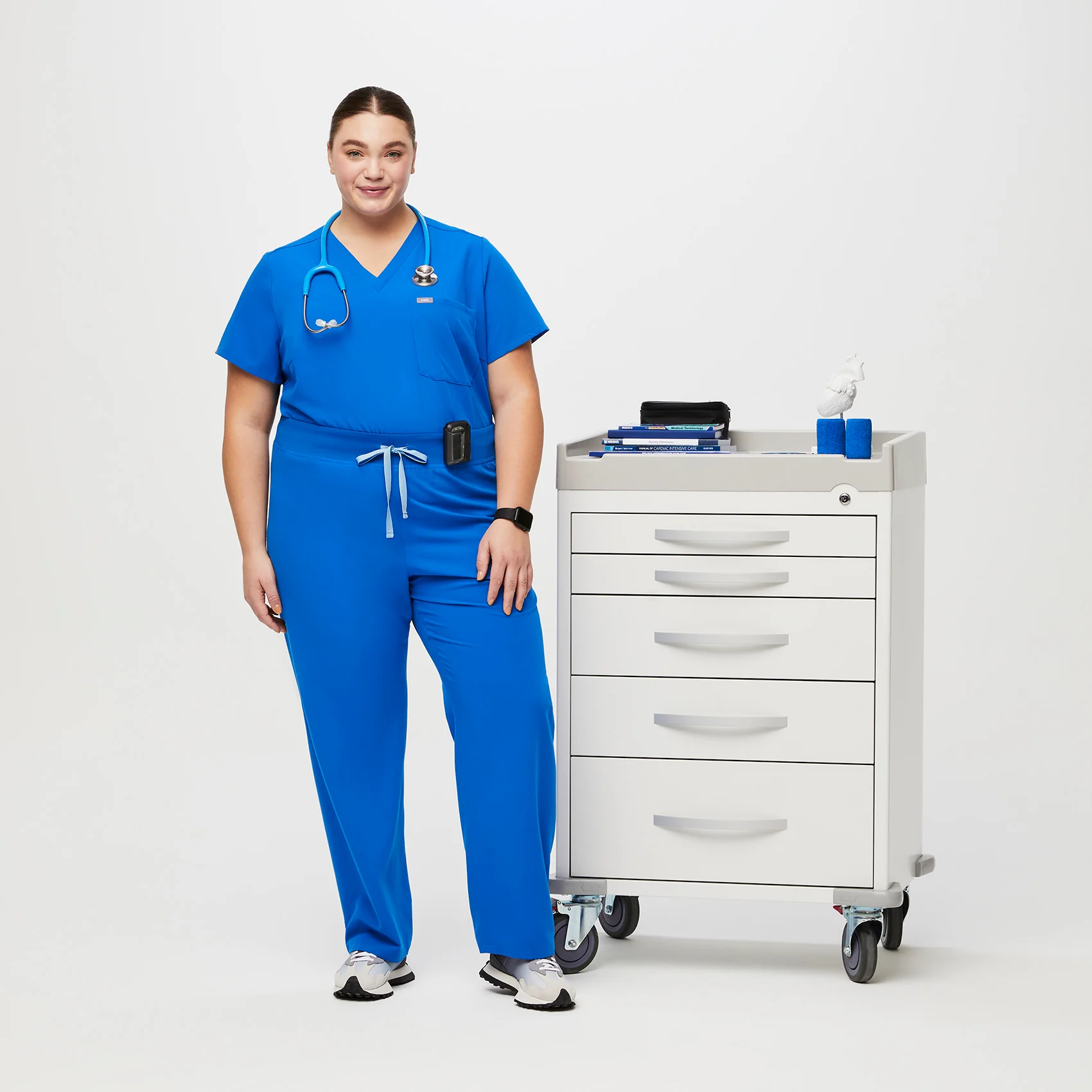 women's Royal Blue High Waisted Livingston™ - Tall Basic Scrub Pants (3XL - 6XL) - Image 2