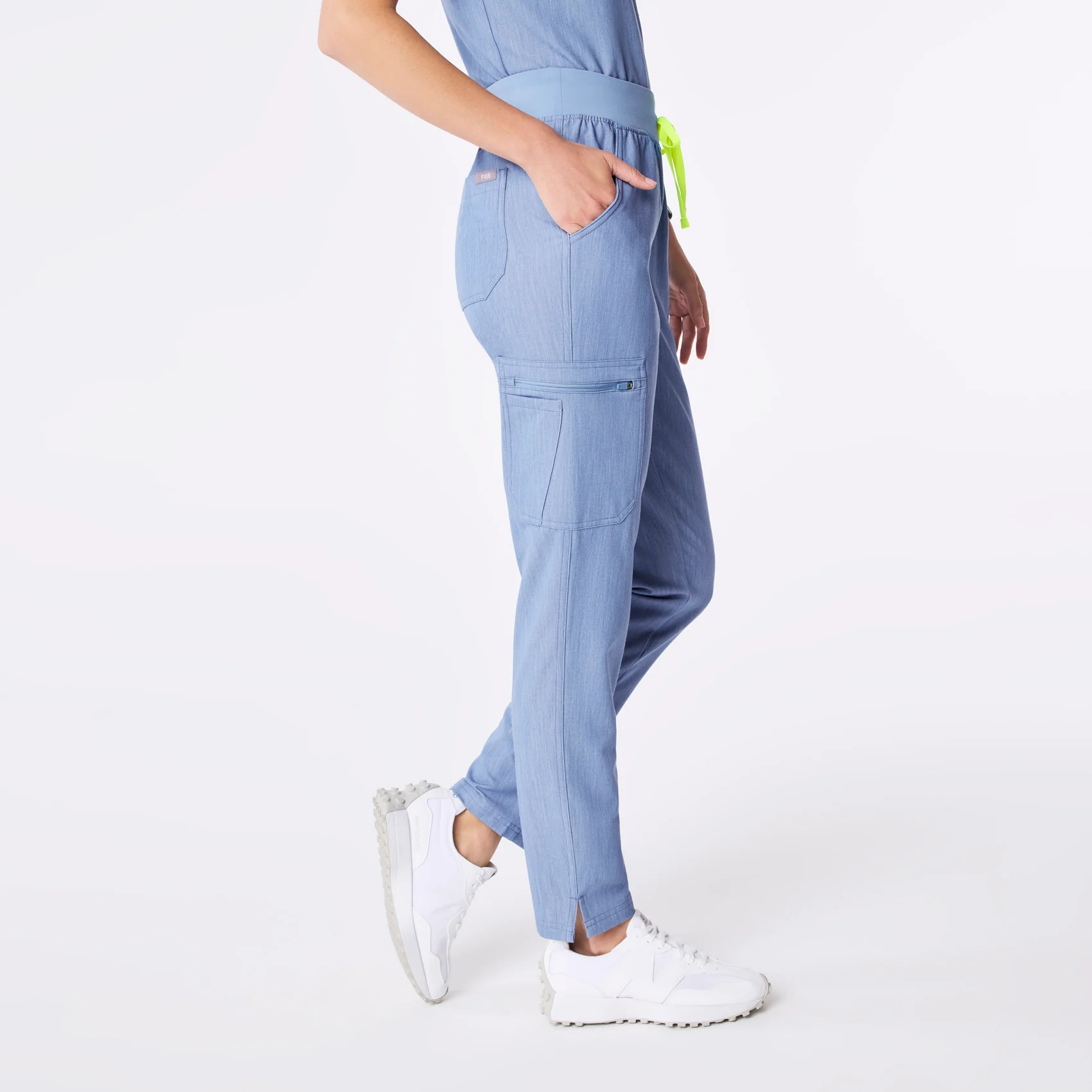 women's Heather Indigo High Waisted Yola - Skinny Scrub Pant™ - Image 3