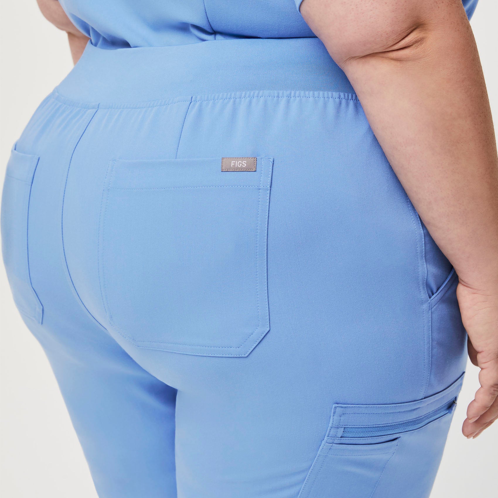 women's Ceil Blue High Waisted Yola™ - Tall Skinny Scrub Pants (3XL - 6XL) - Image 6