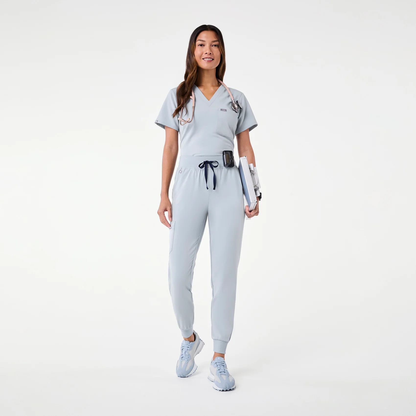 women's Dusty Blue High Waisted Zamora - Jogger Scrub Pant™ - Image 2