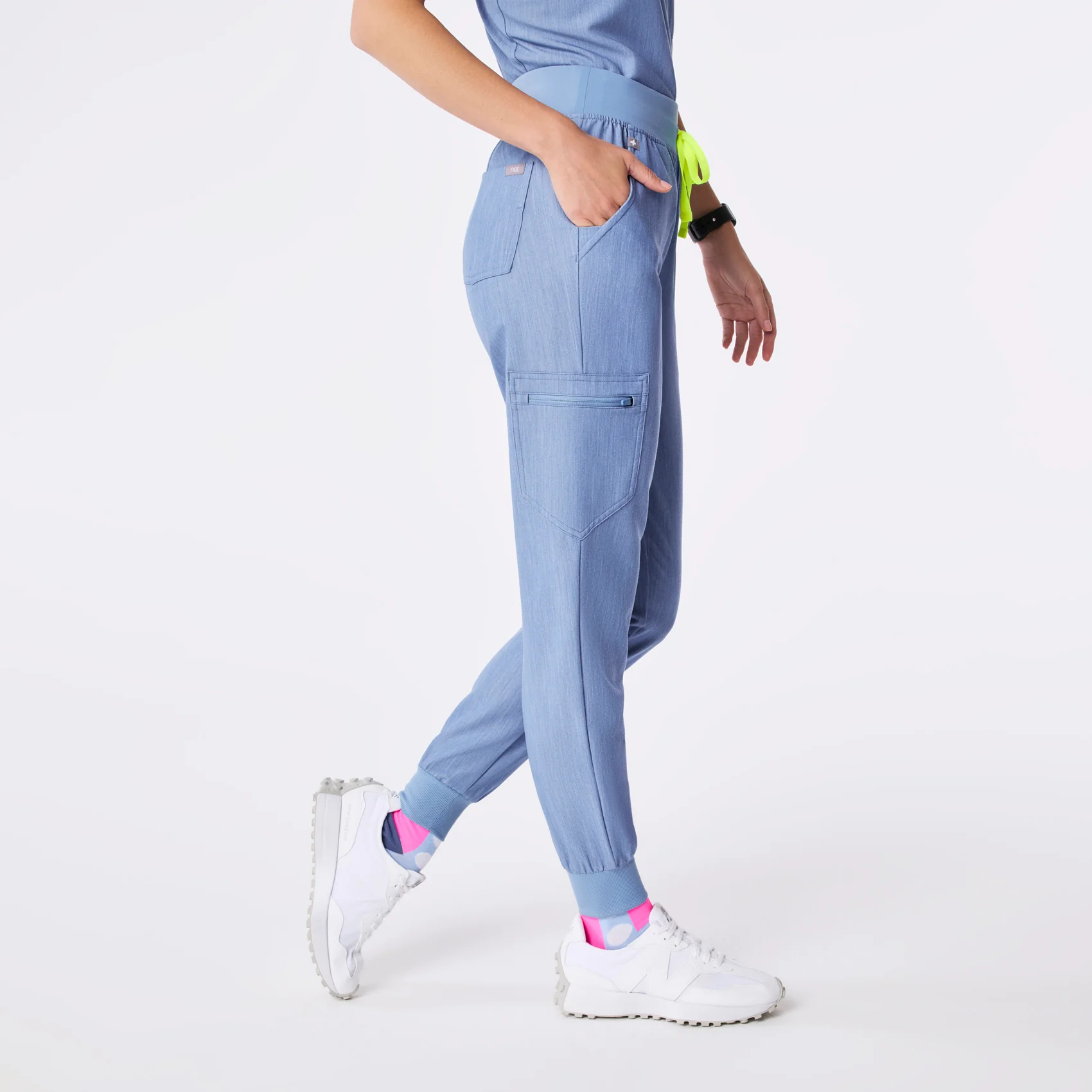 women's Heather Indigo High Waisted Zamora - Jogger Scrub Pant™ - Image 3