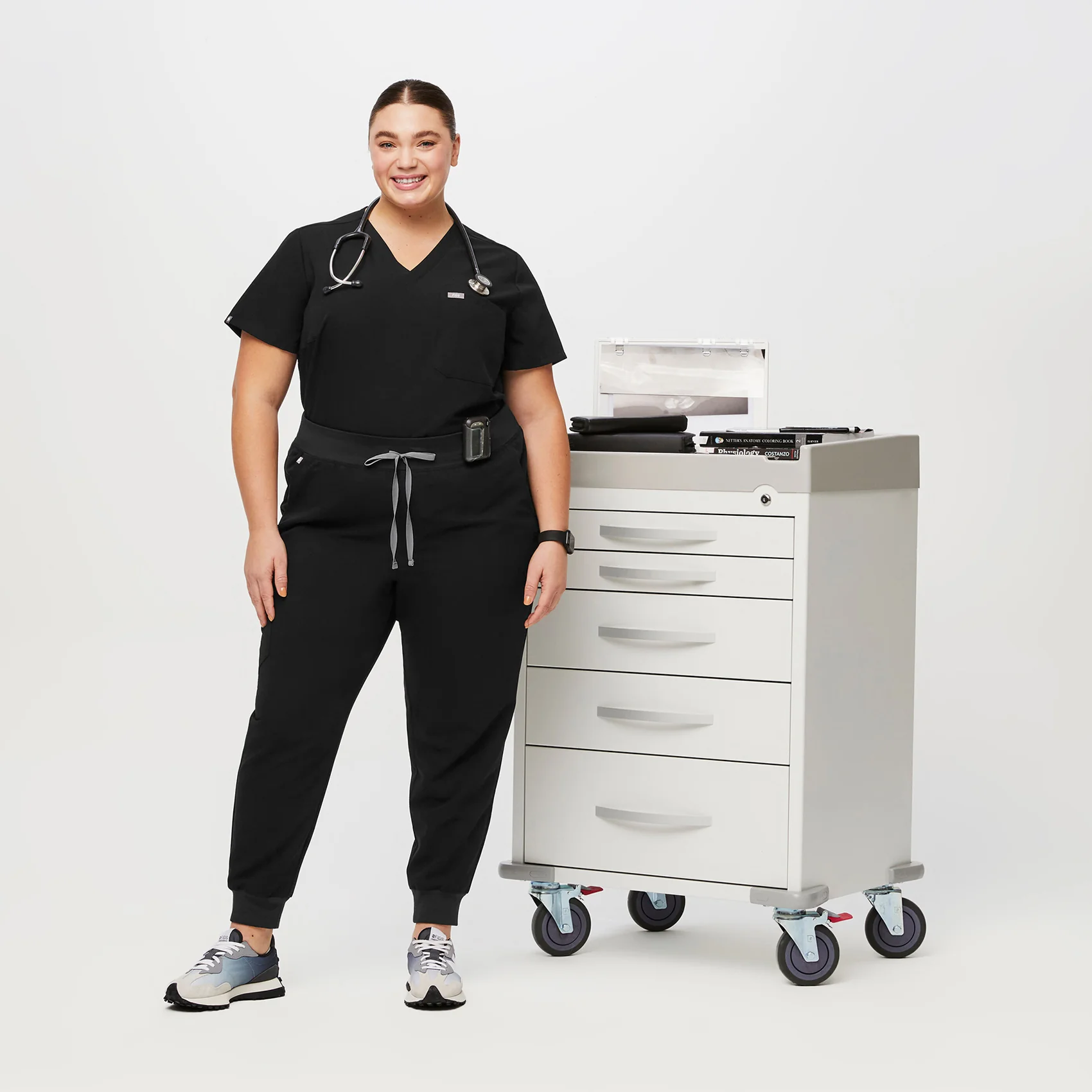 women's Black High Waisted Zamora™ - Jogger Scrub Pants (3XL - 6XL) - Image 2
