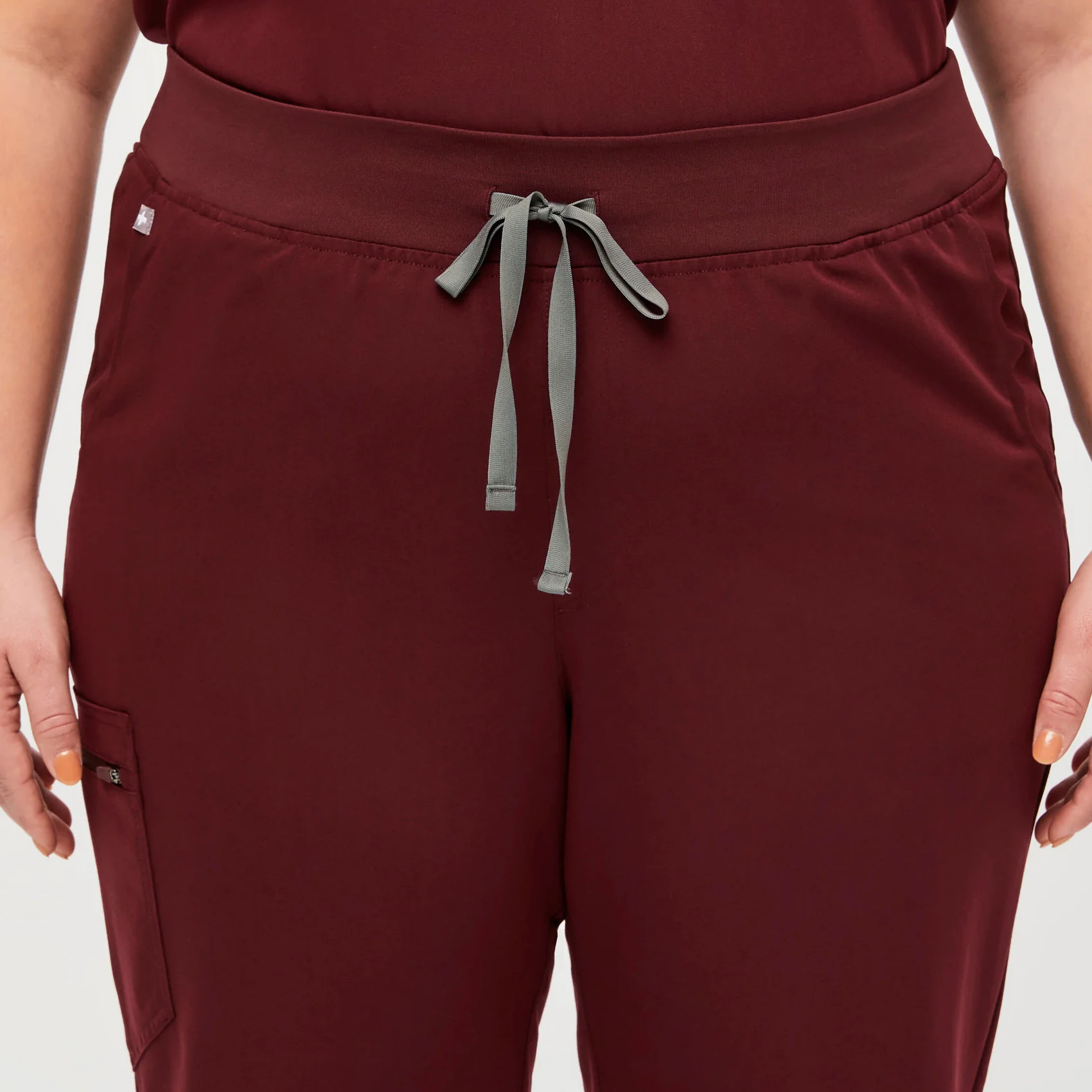 women's Burgundy High Waisted Zamora™ - Jogger Scrub Pants (3XL - 6XL) - Image 5