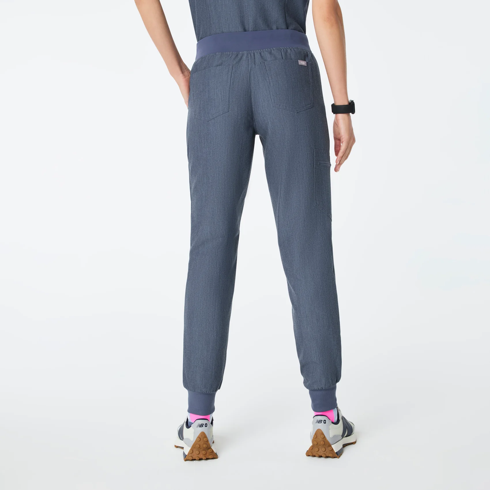 women's Heather Denim High Waisted Zamora - Petite Jogger Scrub Pant™ - Image 4