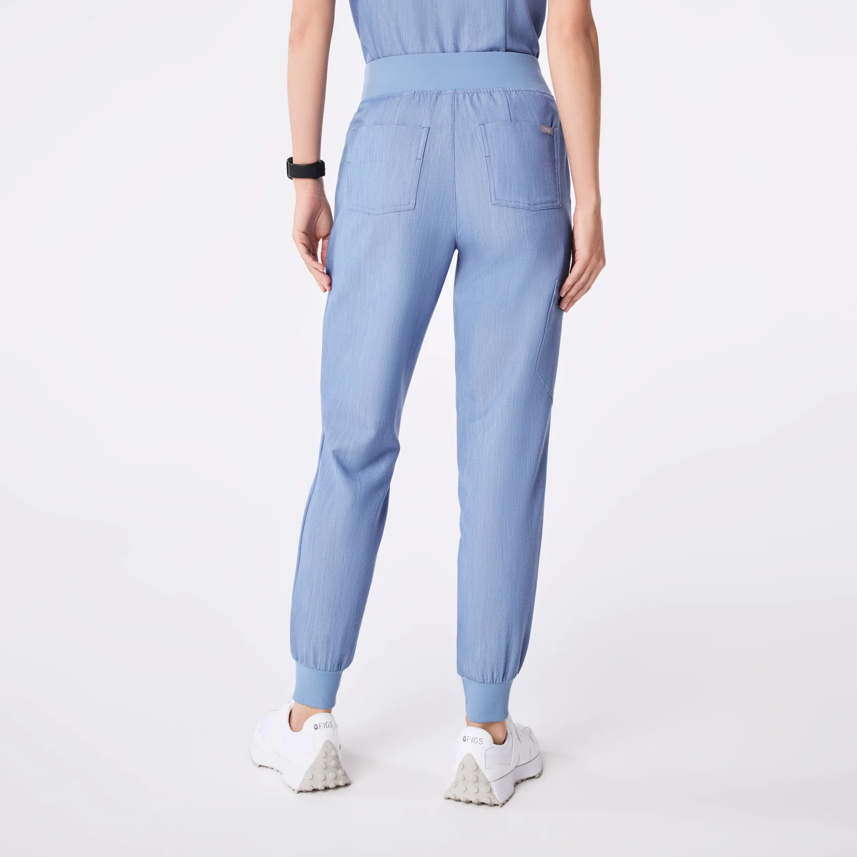 women's Heather Indigo High Waisted Zamora - Petite Jogger Scrub Pant™ - Image 4