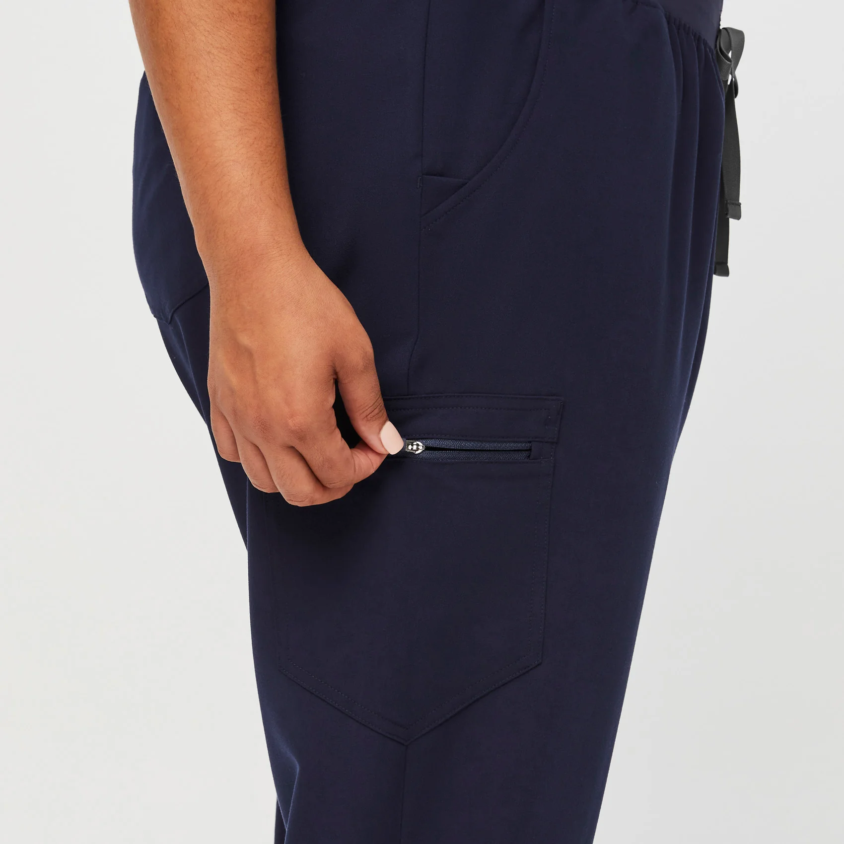 women's Navy High Waisted Zamora™ - Petite Jogger Scrub Pants (3XL - 6XL) - Image 6