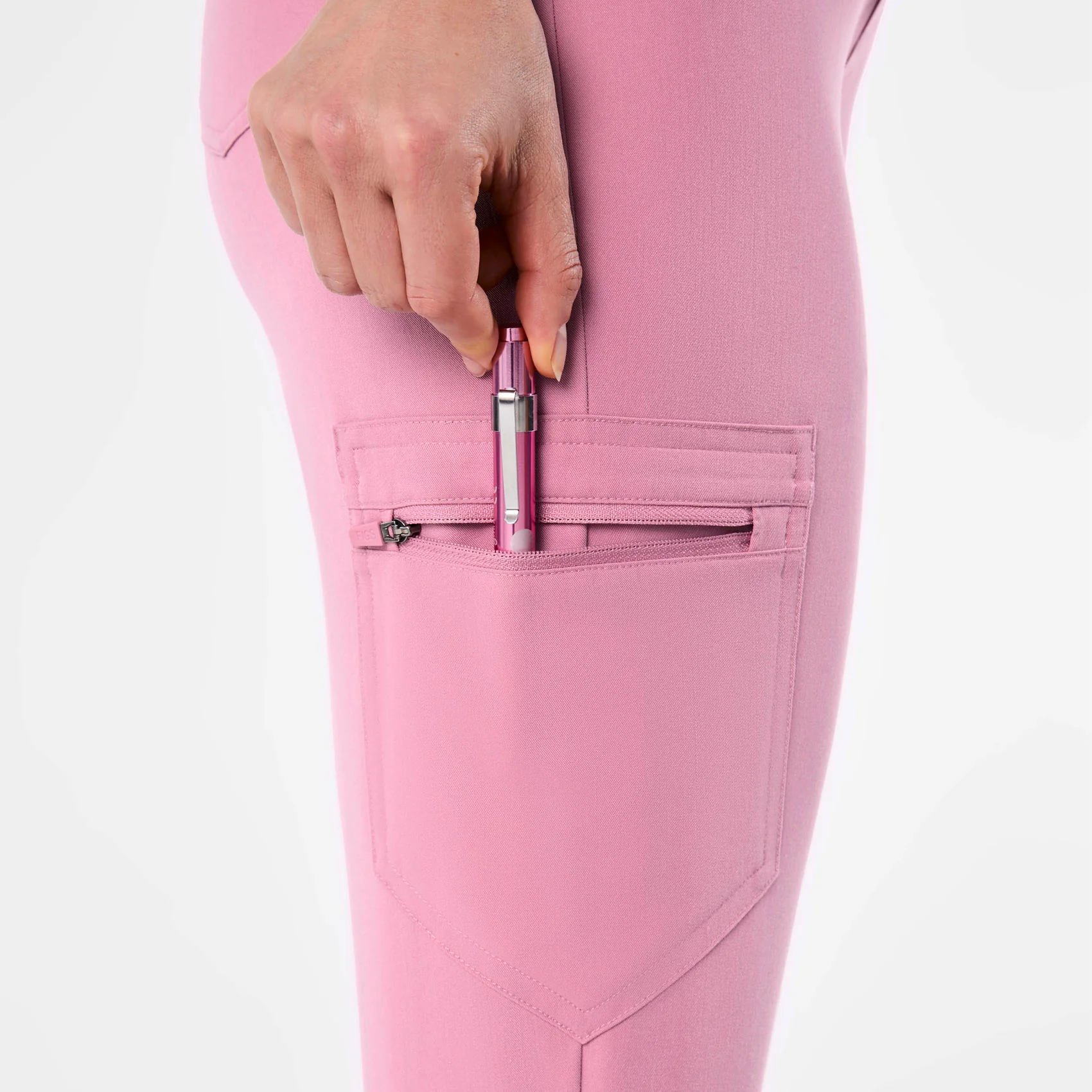 women's Chalk Pink High Waisted Zamora - Jogger Scrub Pant™ - Image 6