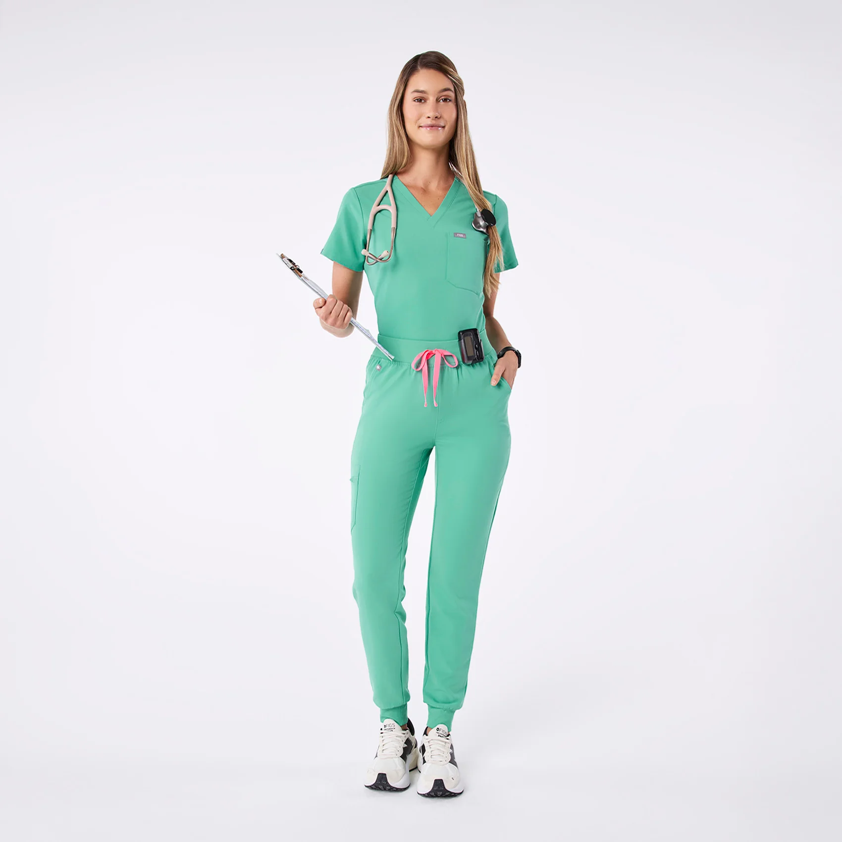 women's Surgical Green High Waisted Zamora - Tall Jogger Scrub Pant™ - Image 2