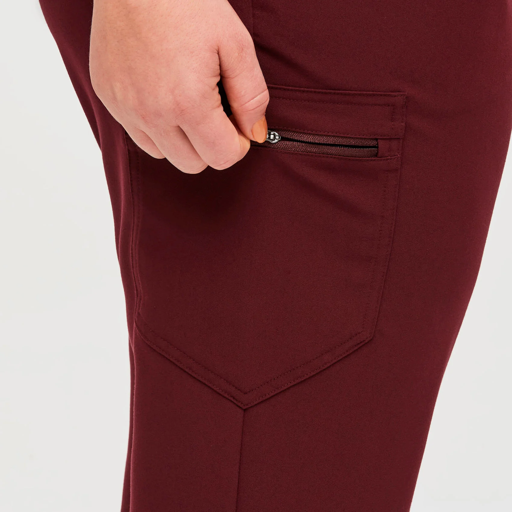 women's Burgundy High Waisted Zamora™ - Tall Jogger Scrub Pants (3XL - 6XL) - Image 6