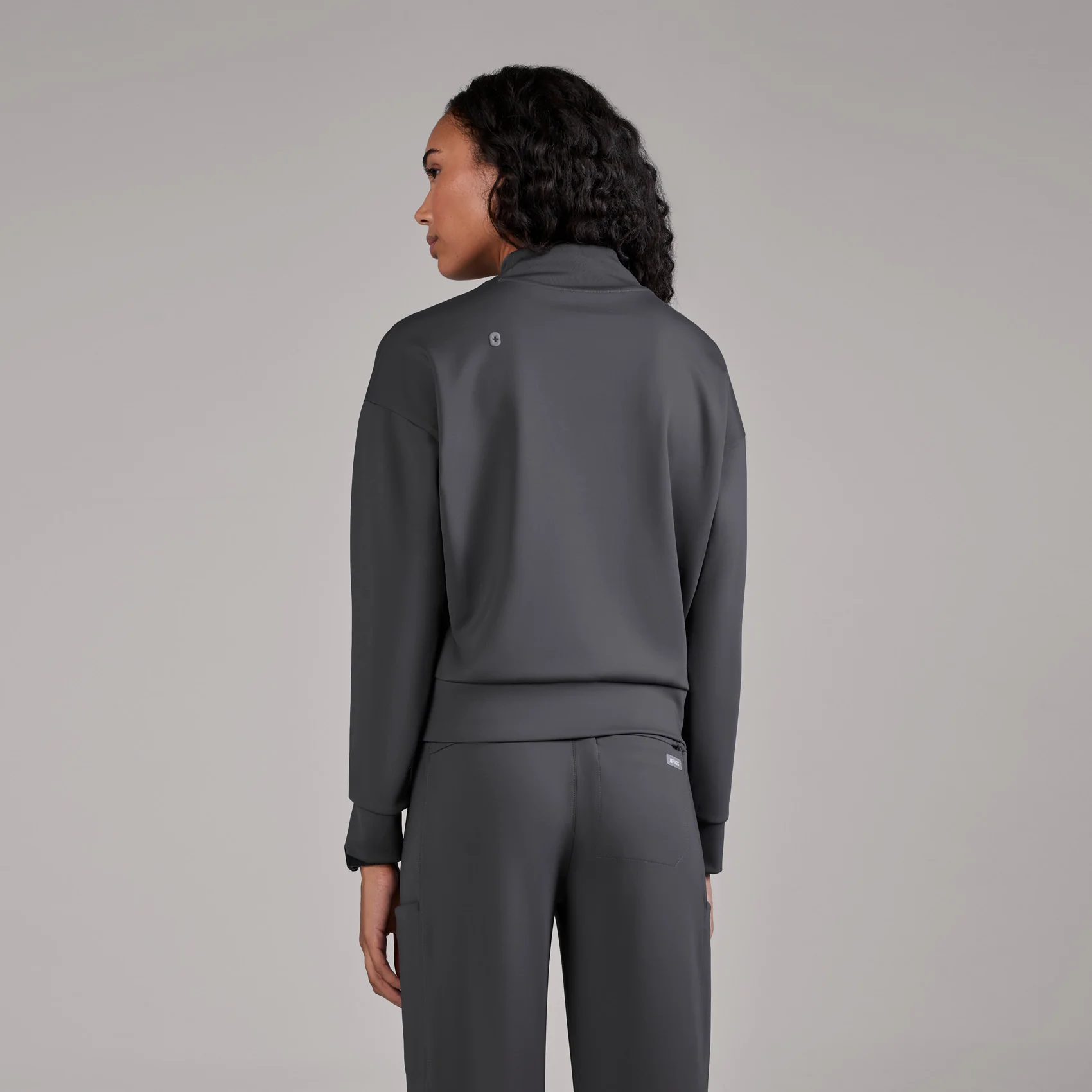 women's Charcoal Kenora FORMx - Mock Neck Longsleeve Scrub Top - Image 4