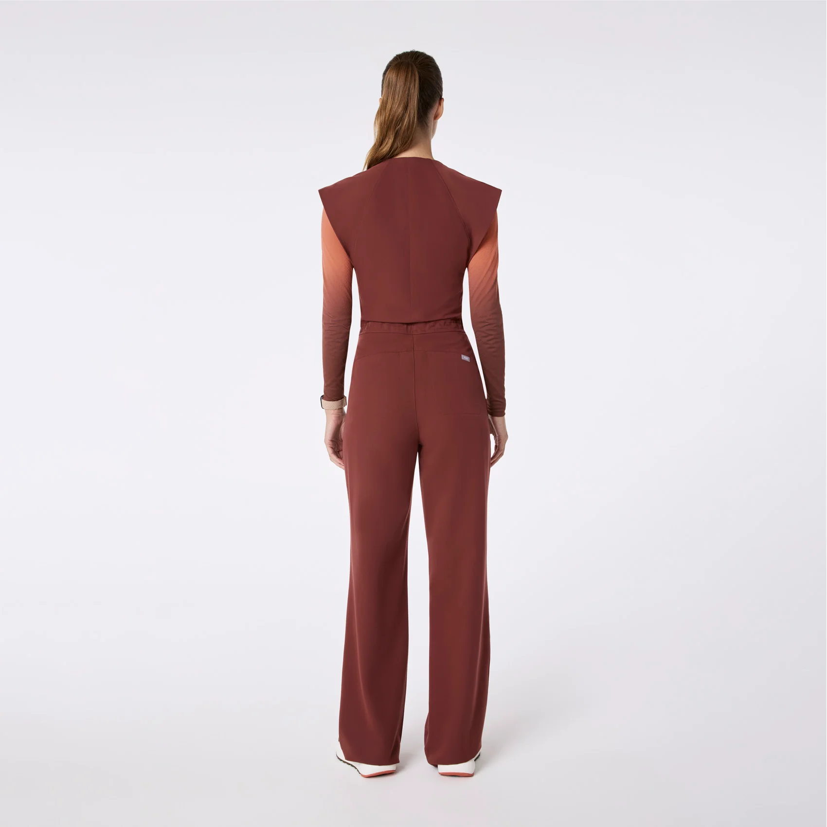 women's Walnut Layton Crewneck Wide Leg - ScrubJumpsuit™ - Image 2