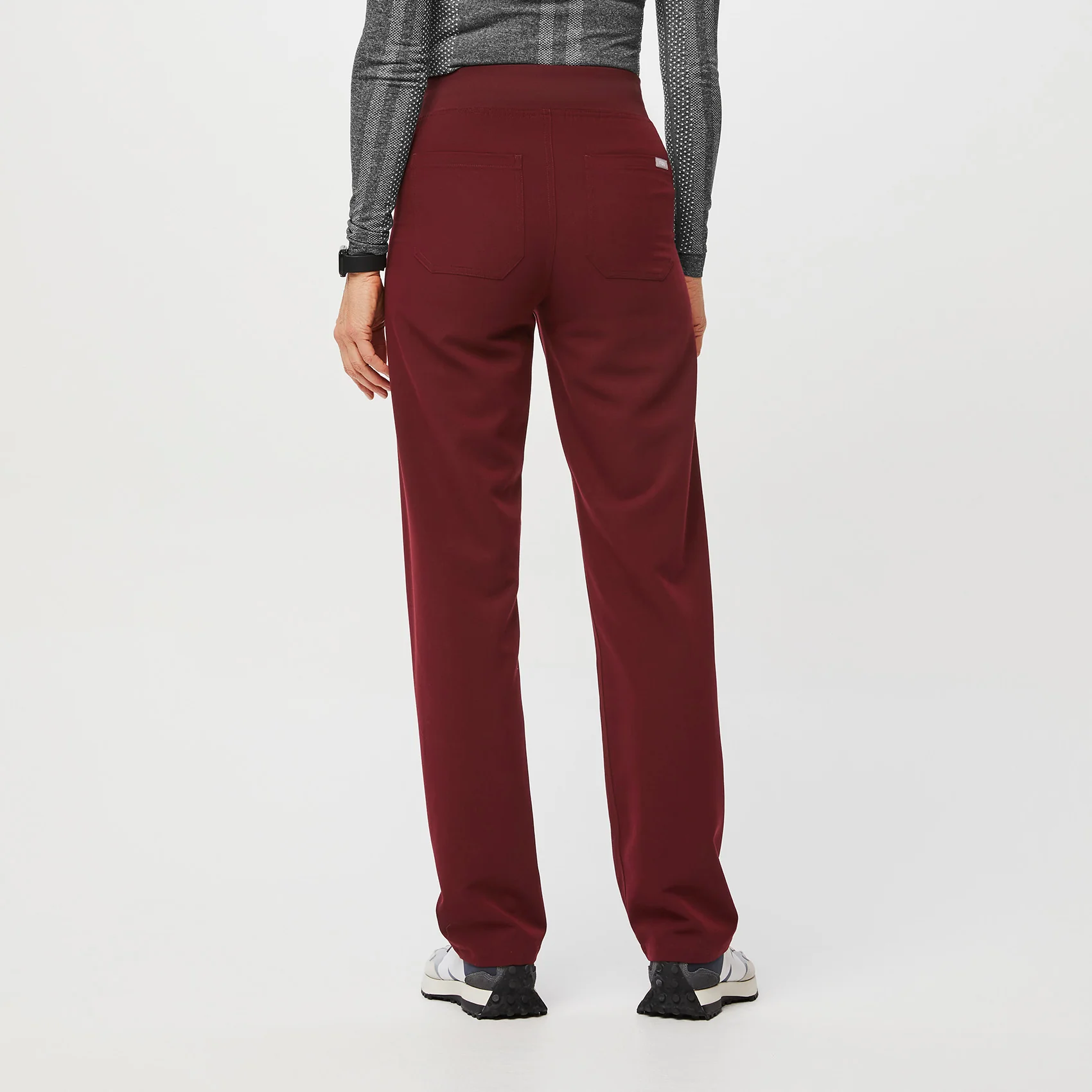 women's Burgundy Livingston™ High Waisted - Petite Basic Scrub Pants - Image 5