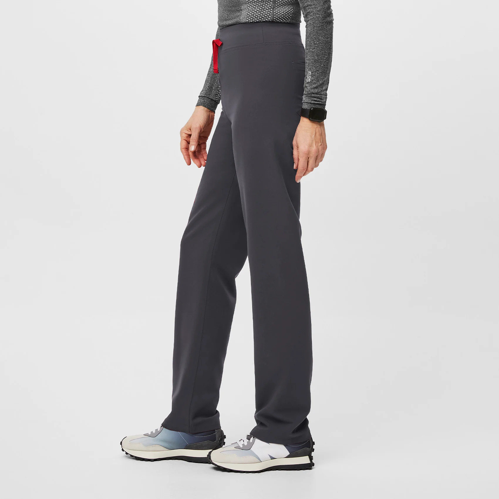women's Charcoal High Waisted Livingston™ - Petite Basic Scrub Pants (3XL - 6XL) - Image 3