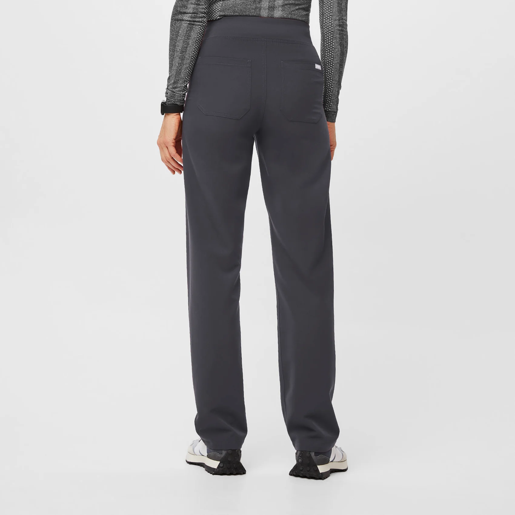 women's Charcoal High Waisted Livingston™ - Petite Basic Scrub Pants (3XL - 6XL) - Image 4