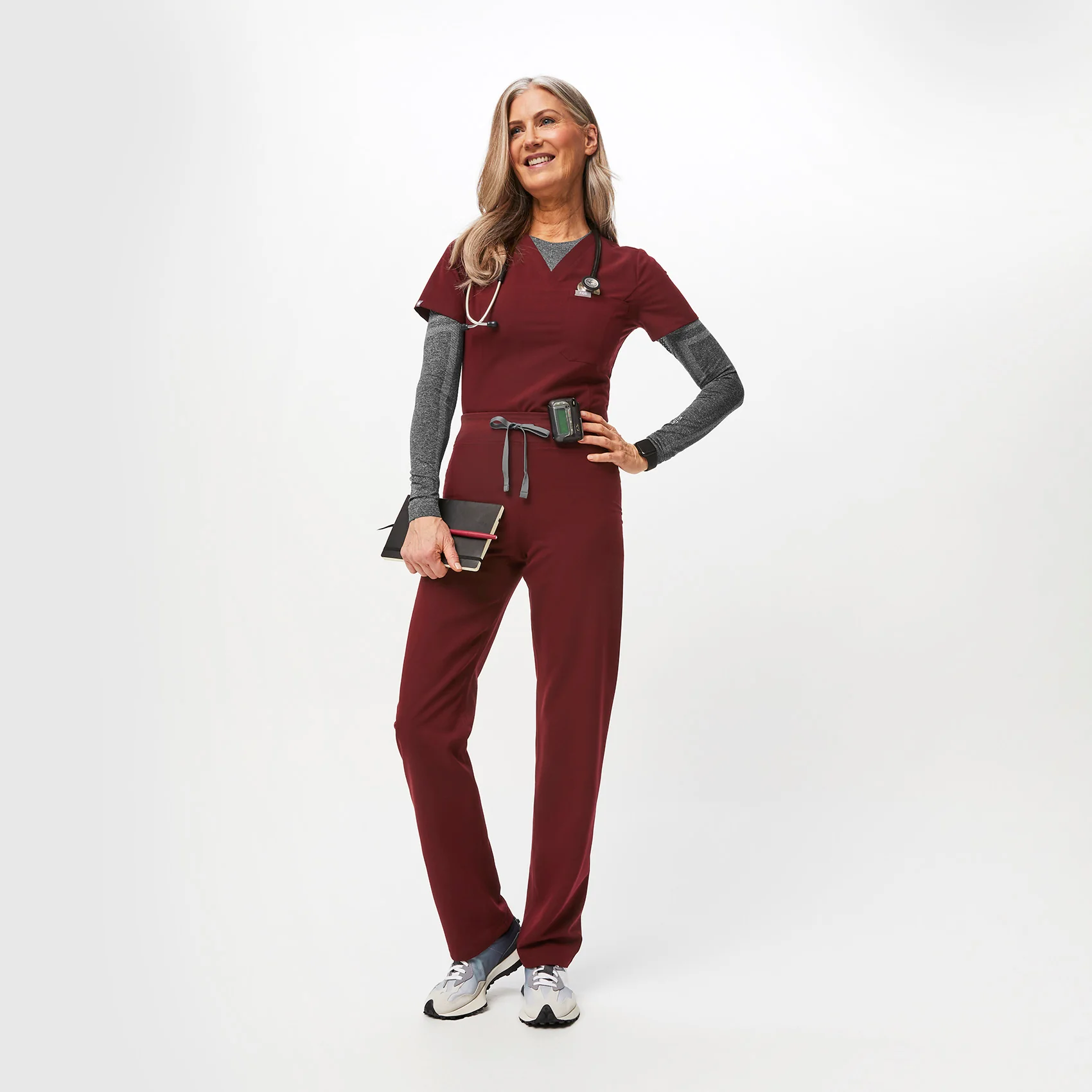 women's Burgundy Livingston™ High Waisted - Tall Basic Scrub Pants - Image 6