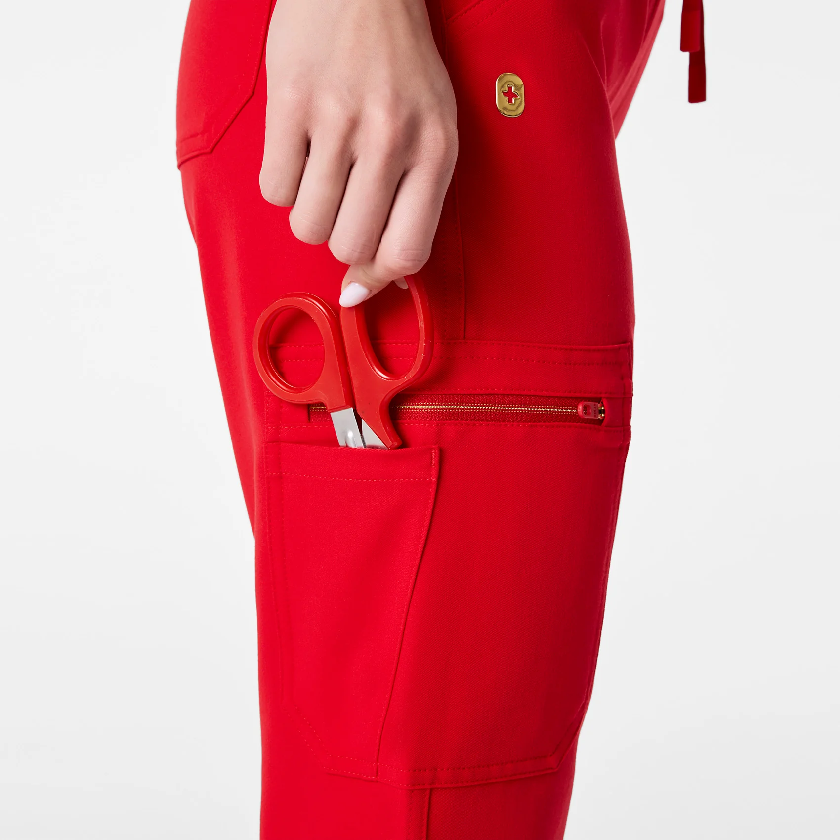 women's Lunar New Year Pop Red High Waisted Yola - Tall Skinny Scrub Pant™ - Image 6