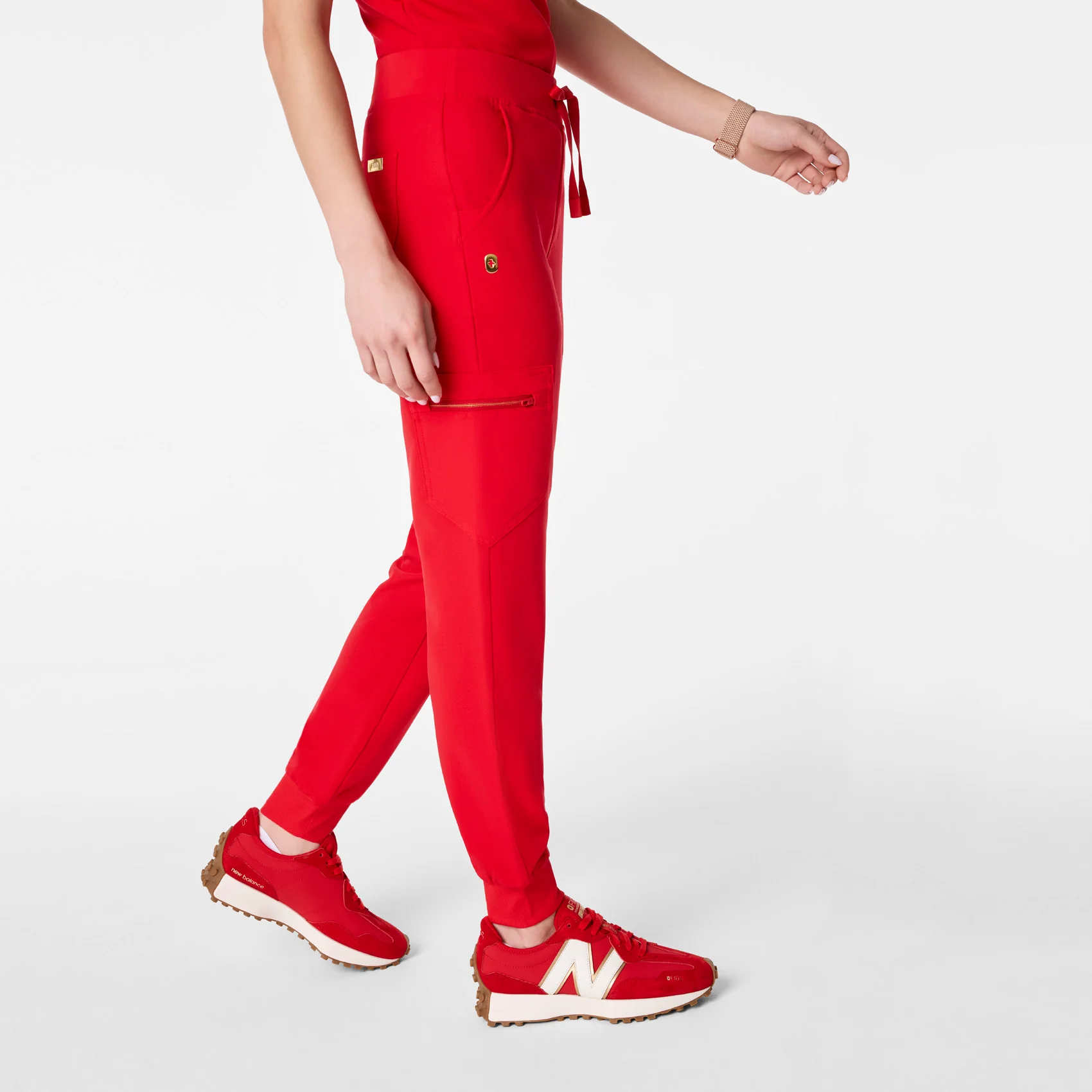 women's Lunar New Year Pop Red High Waisted Zamora - Jogger Scrub Pant™ - Image 3