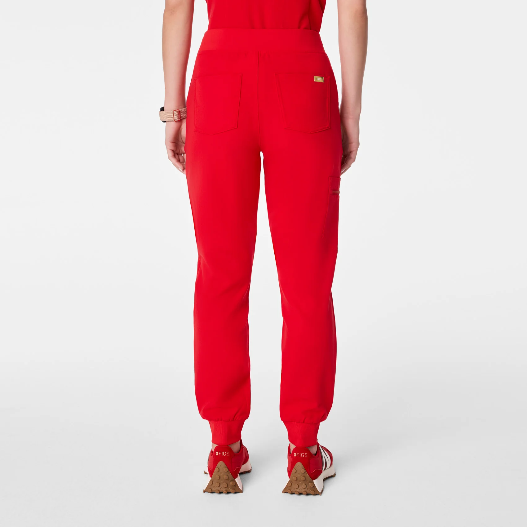 women's Lunar New Year Pop Red High Waisted Zamora - Jogger Scrub Pant™ - Image 4