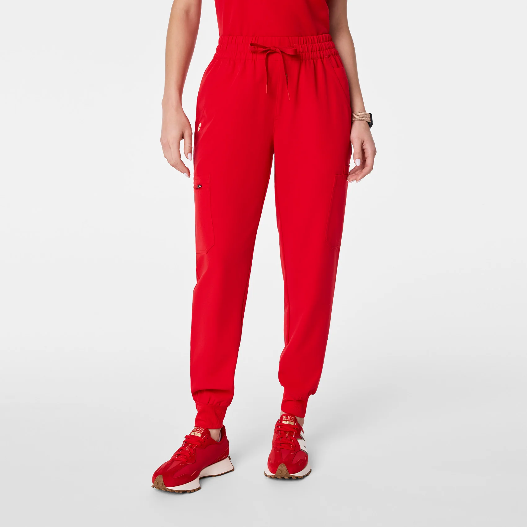 women's Lunar New Year Pop Red High Waisted Uman Relaxed - Jogger Scrub Pant