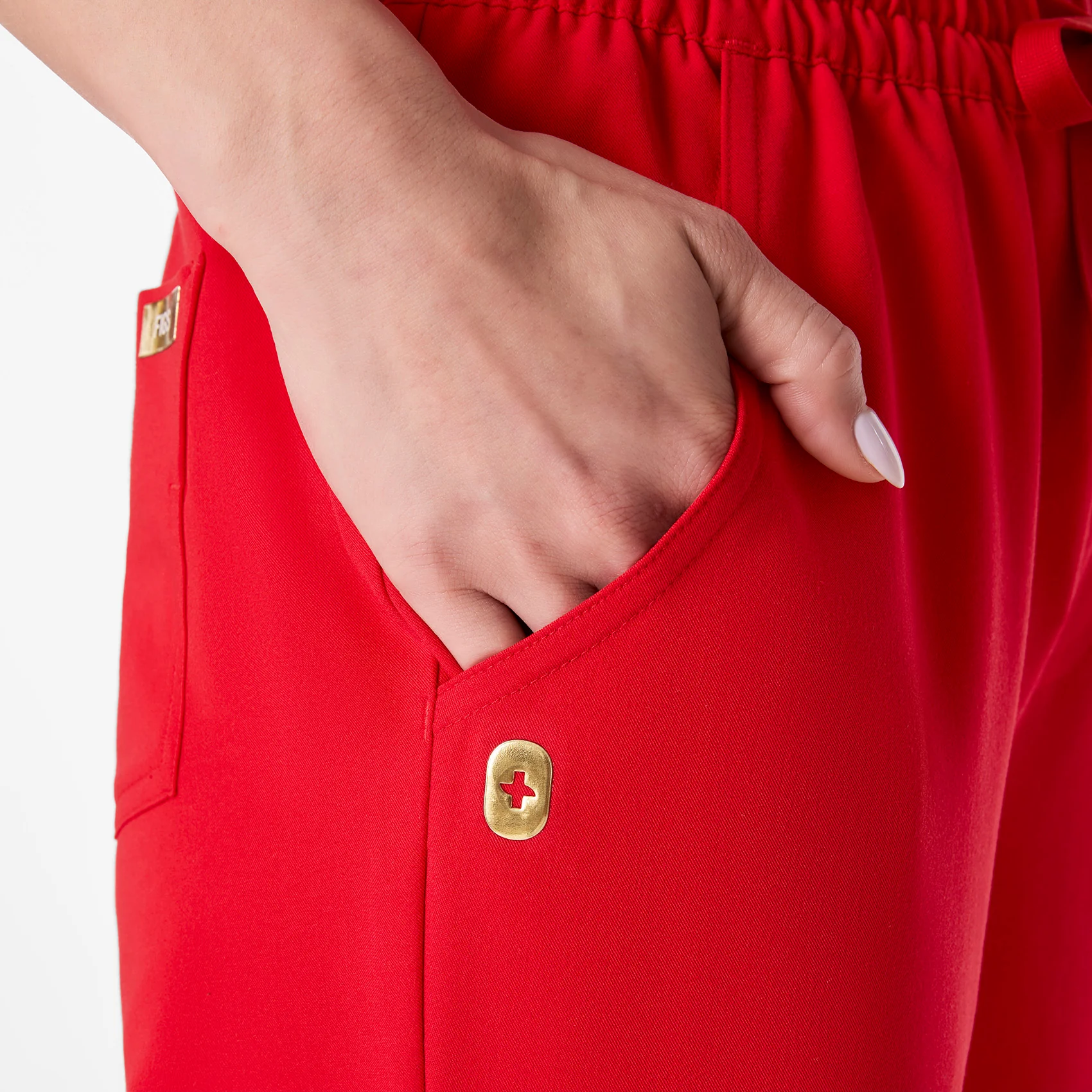 women's Lunar New Year Pop Red High Waisted Uman Relaxed - Jogger Scrub Pant - Image 2