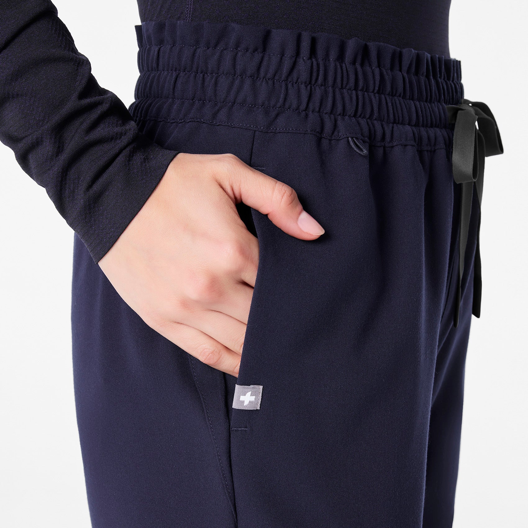 women's Navy Marseille Wide Leg - Tall Scrub Pant - Image 6