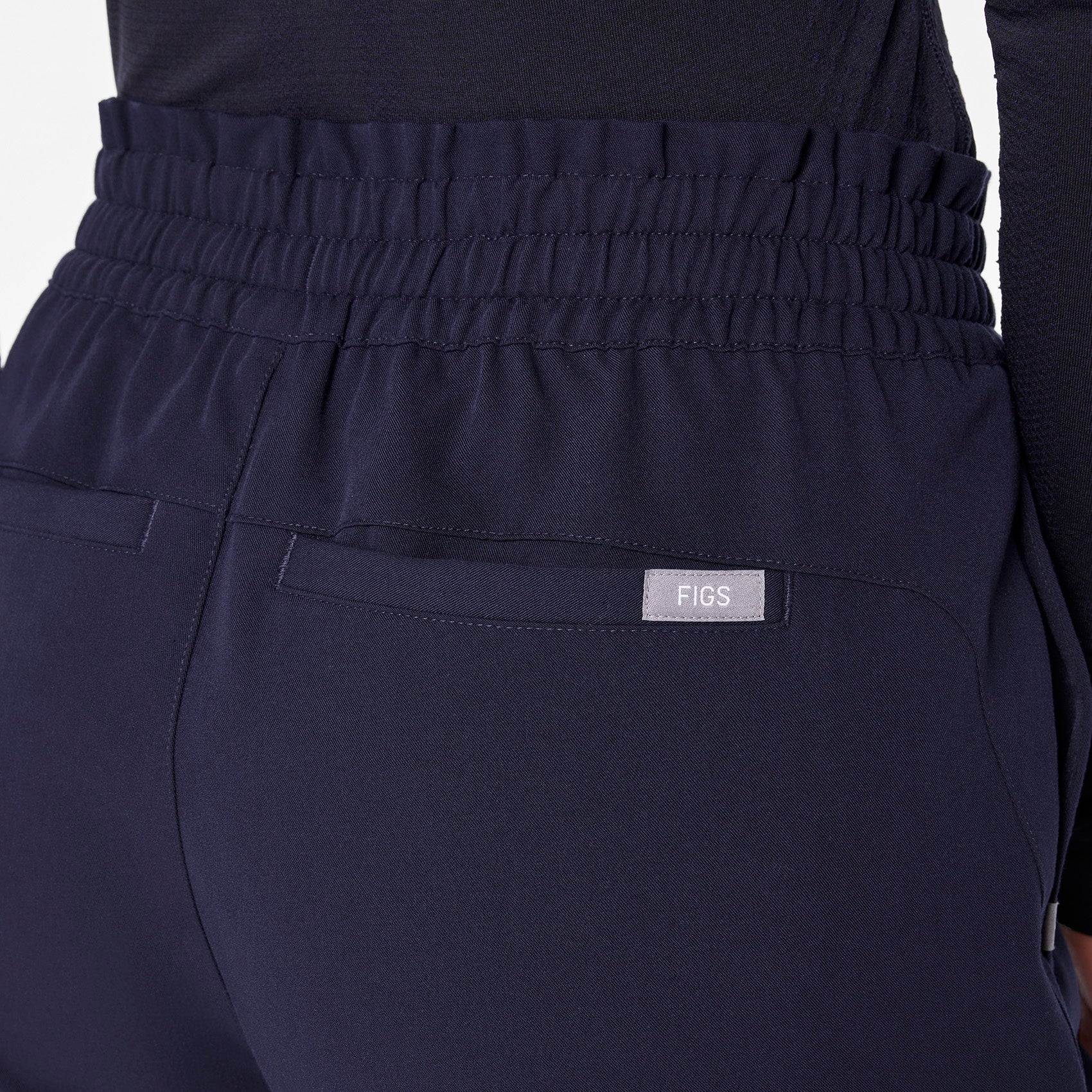 women's Navy Marseille Wide Leg - Tall Scrub Pant - Image 8