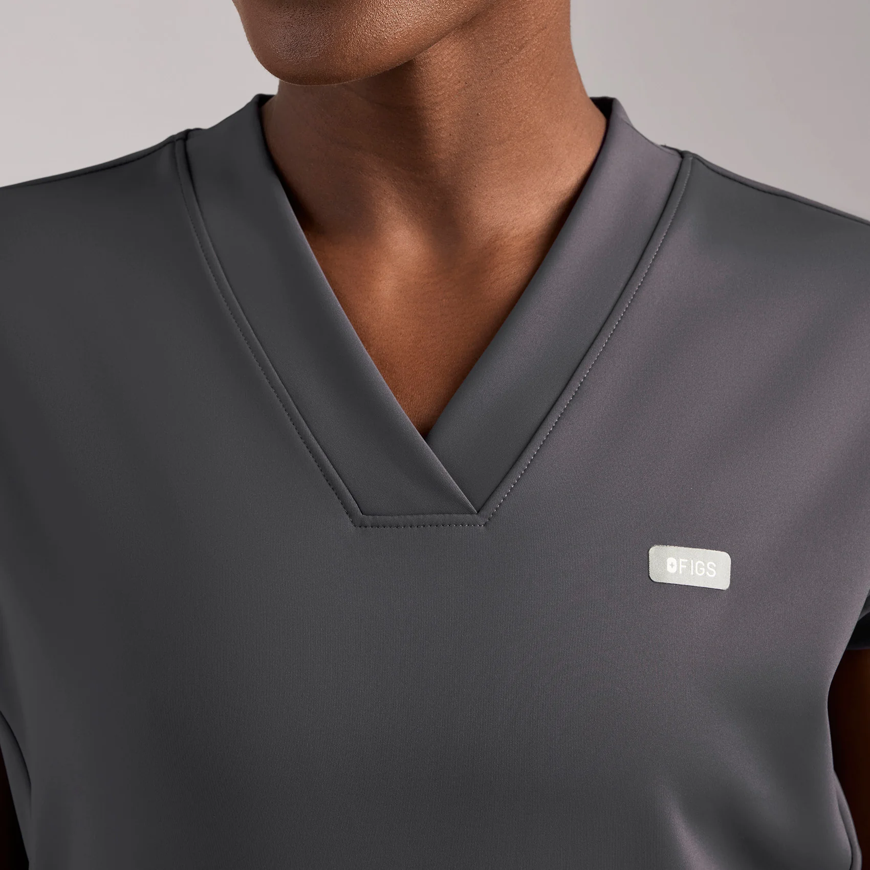 women's Charcoal Mira FORMx V-Neck - Scrub Top™ - Image 7