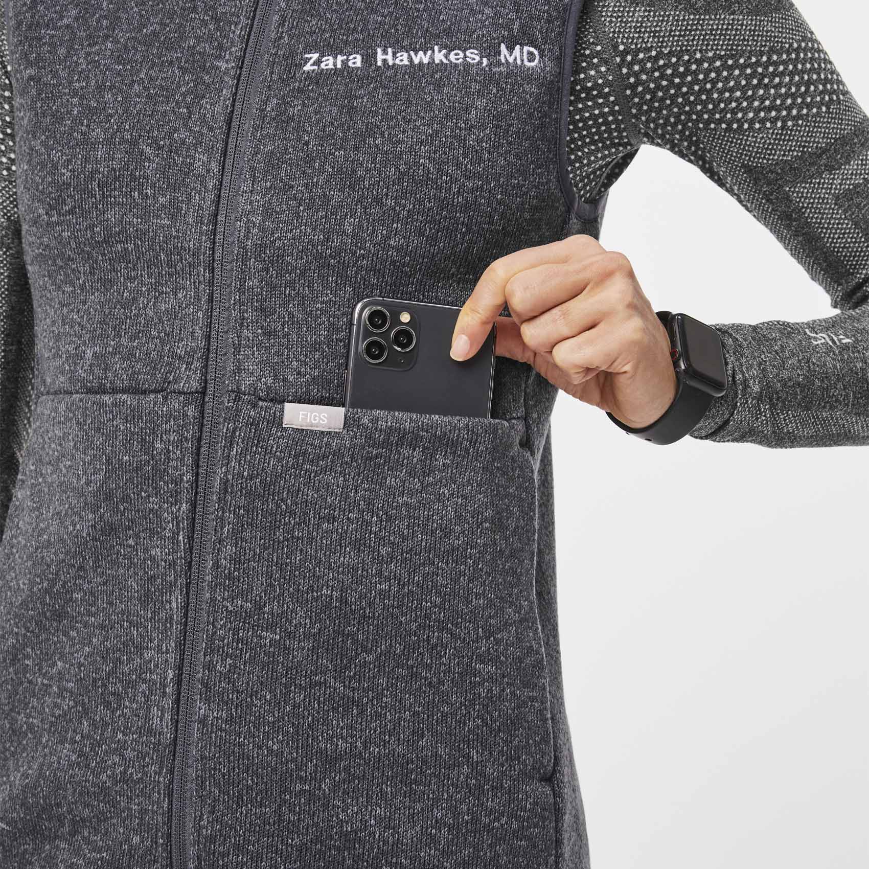 women's Heathered Dark Charcoal On-Shift™ - Sweater Knit Vest - Image 6