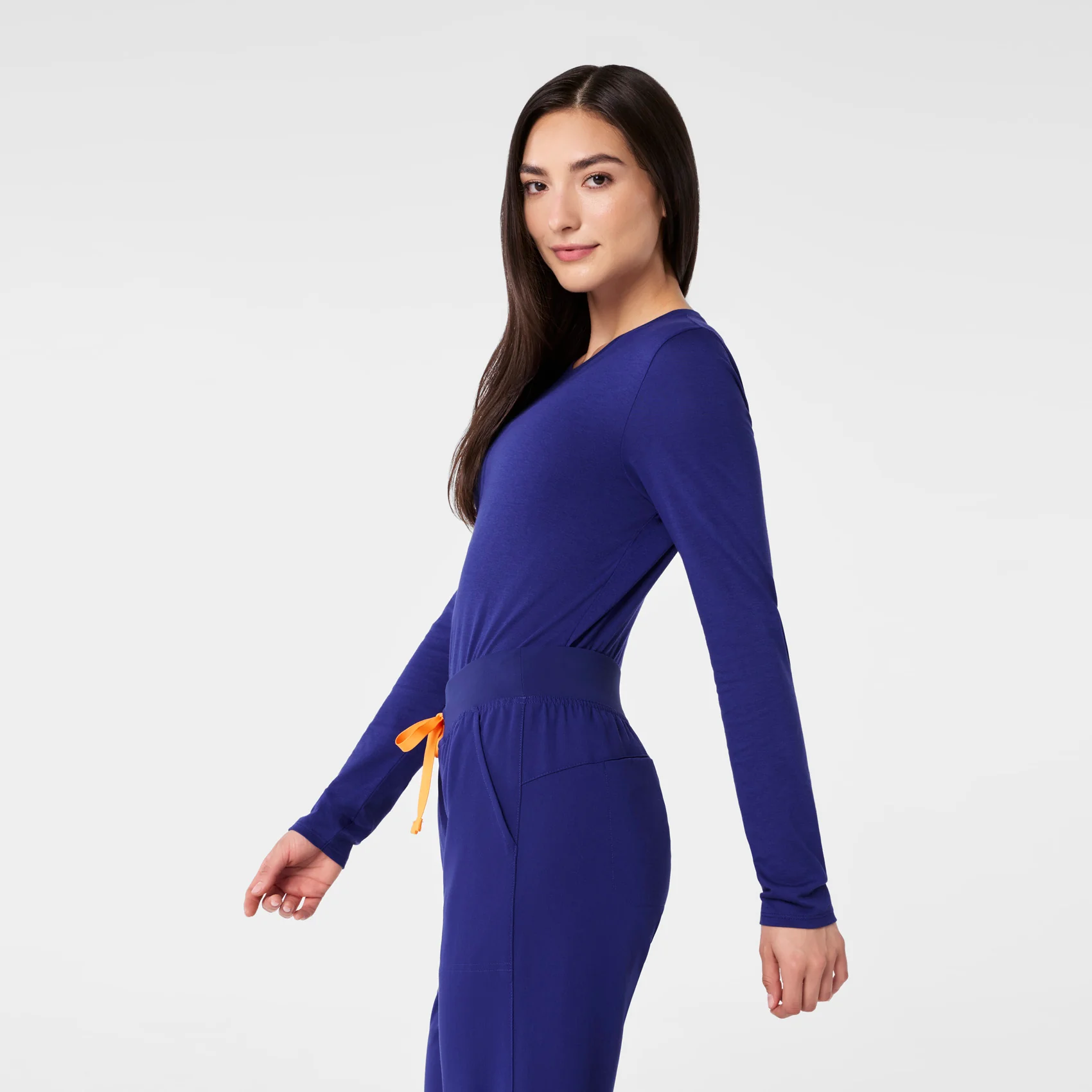 Women's Deep Royal Blue Supersoft - Longsleeve Underscrub - Image 3