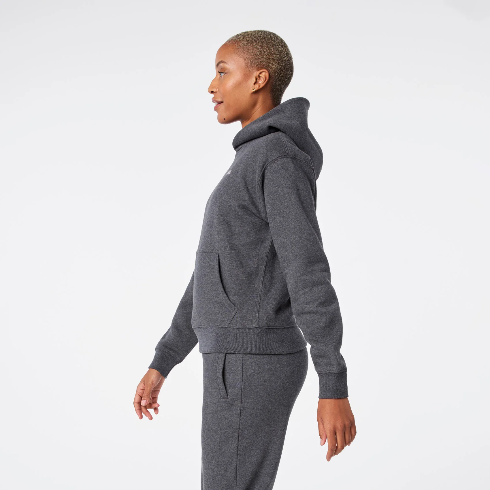 women's Charcoal Heather Grey Off-Shift - Hoodie Sweatshirt™ - Image 3