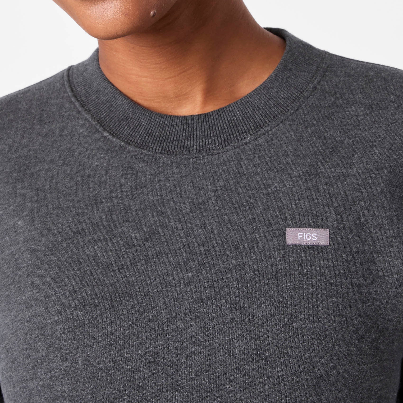 women's Charcoal Heather Grey Off-Shift Relaxed - Crewneck Sweatshirt™ - Image 6