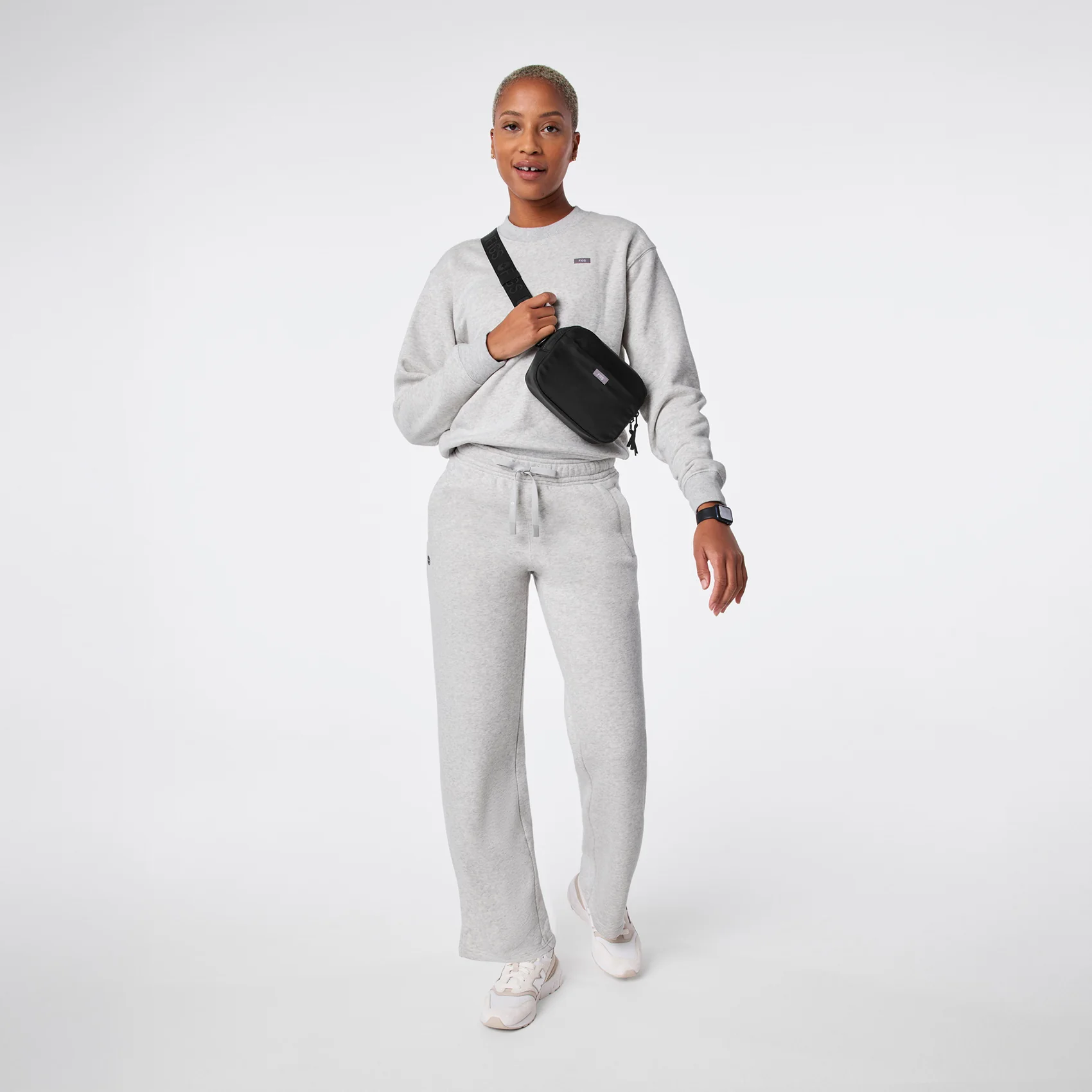 women's Heather Grey Off-Shift Relaxed - Crewneck Sweatshirt™ - Image 2