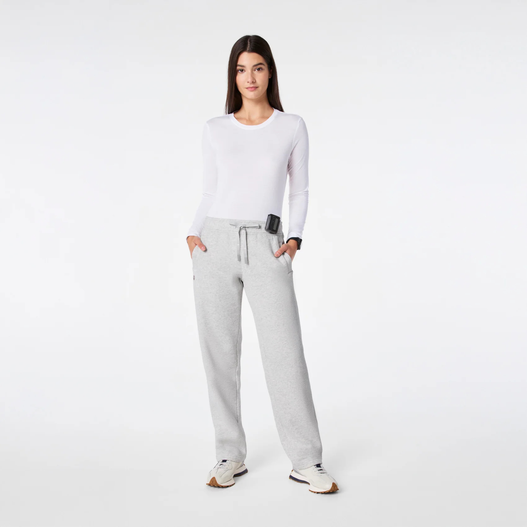 women's Heather Grey Off-Shift Straight Leg - Sweatpant™ - Image 2