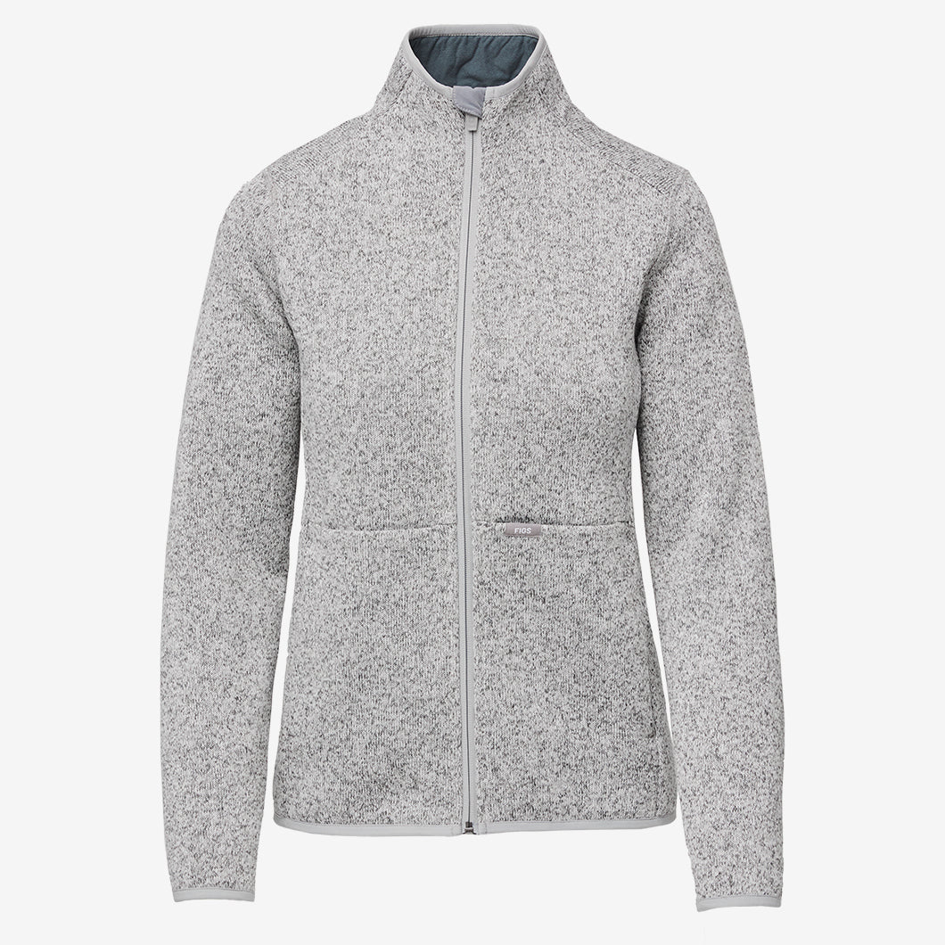 women's Heather Light Grey On-Shift Two-Pocket - Sweater Knit Jacket™ - Image 3