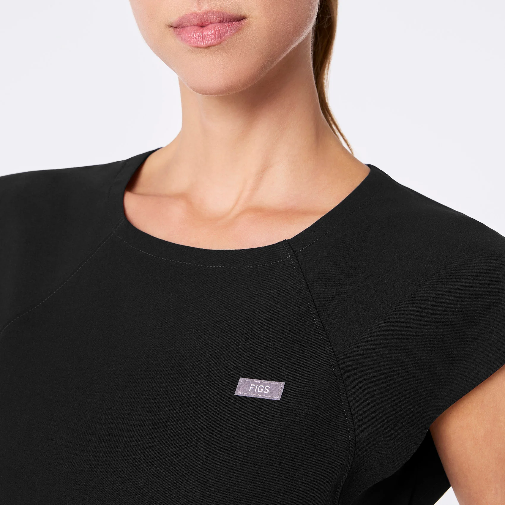 women's Black Orillia Slim Scoop Neck - Scrub Top - Image 6