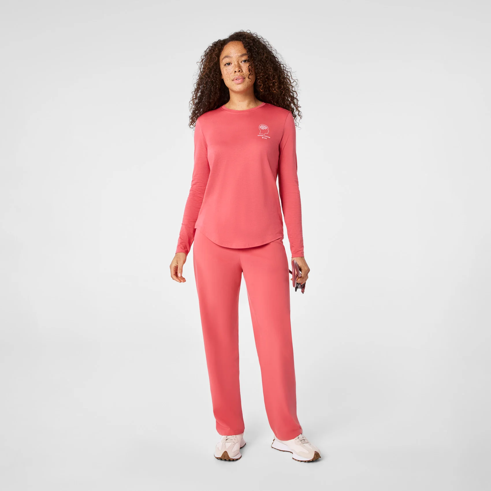 women's Pulmonary Pink Oxytocin Overload Supersoft - Longsleeve Underscrub - Image 3