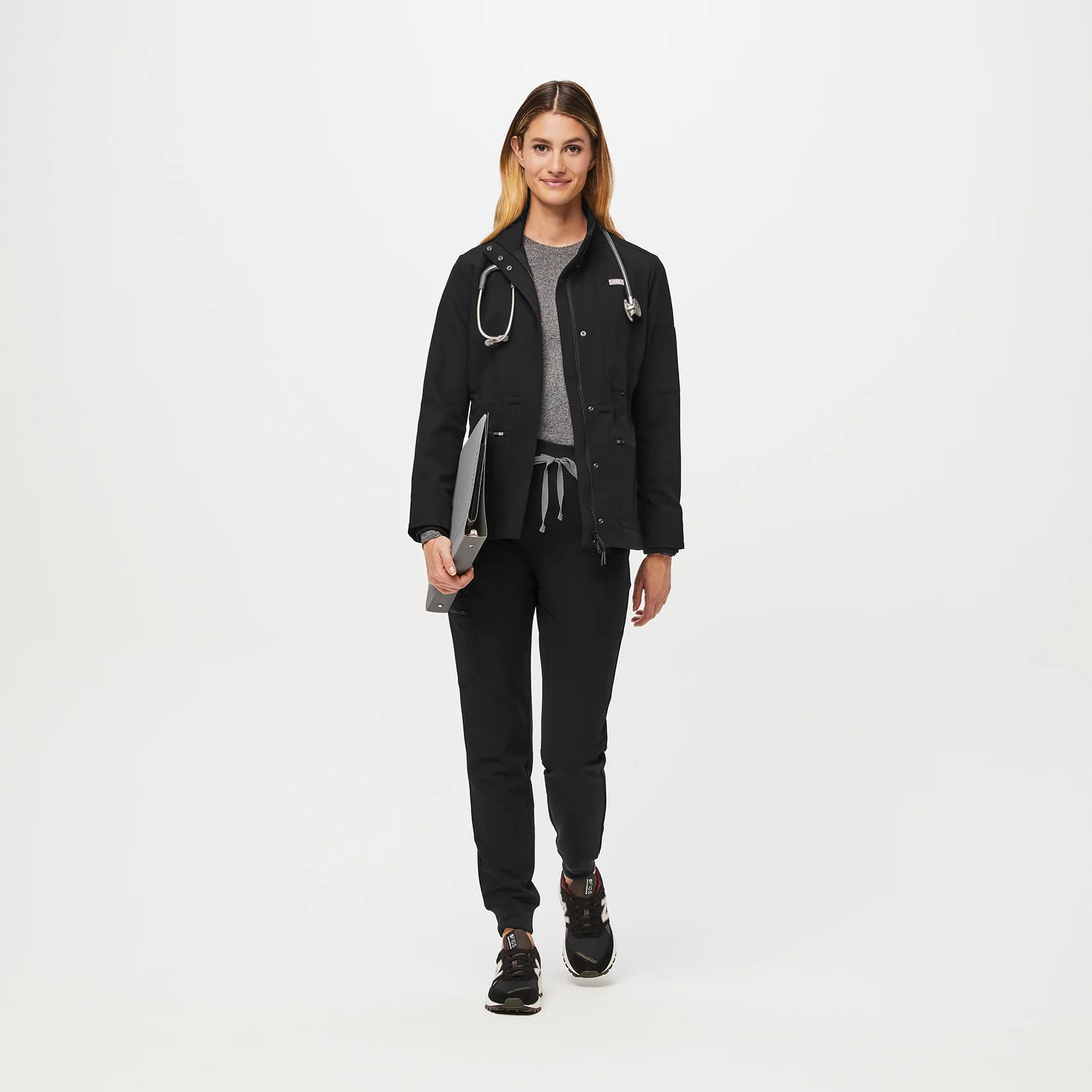 Women's Black Page - Scrub Jacket - Image 2