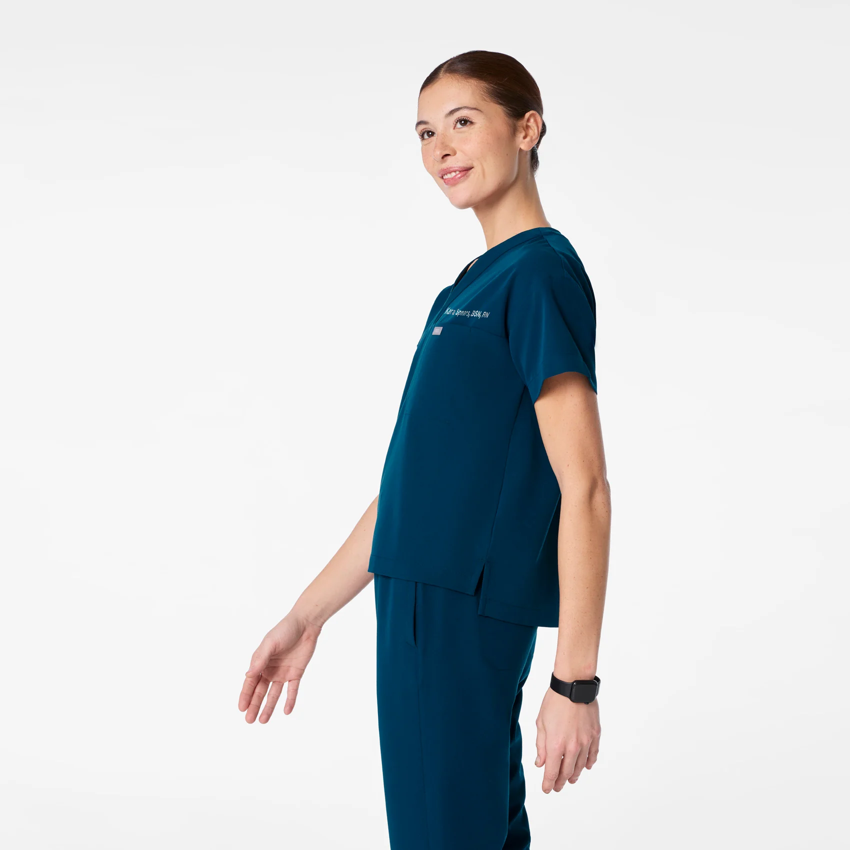women's Deep Reef Pagosa Relaxed V-Neck - Scrub Top - Image 3