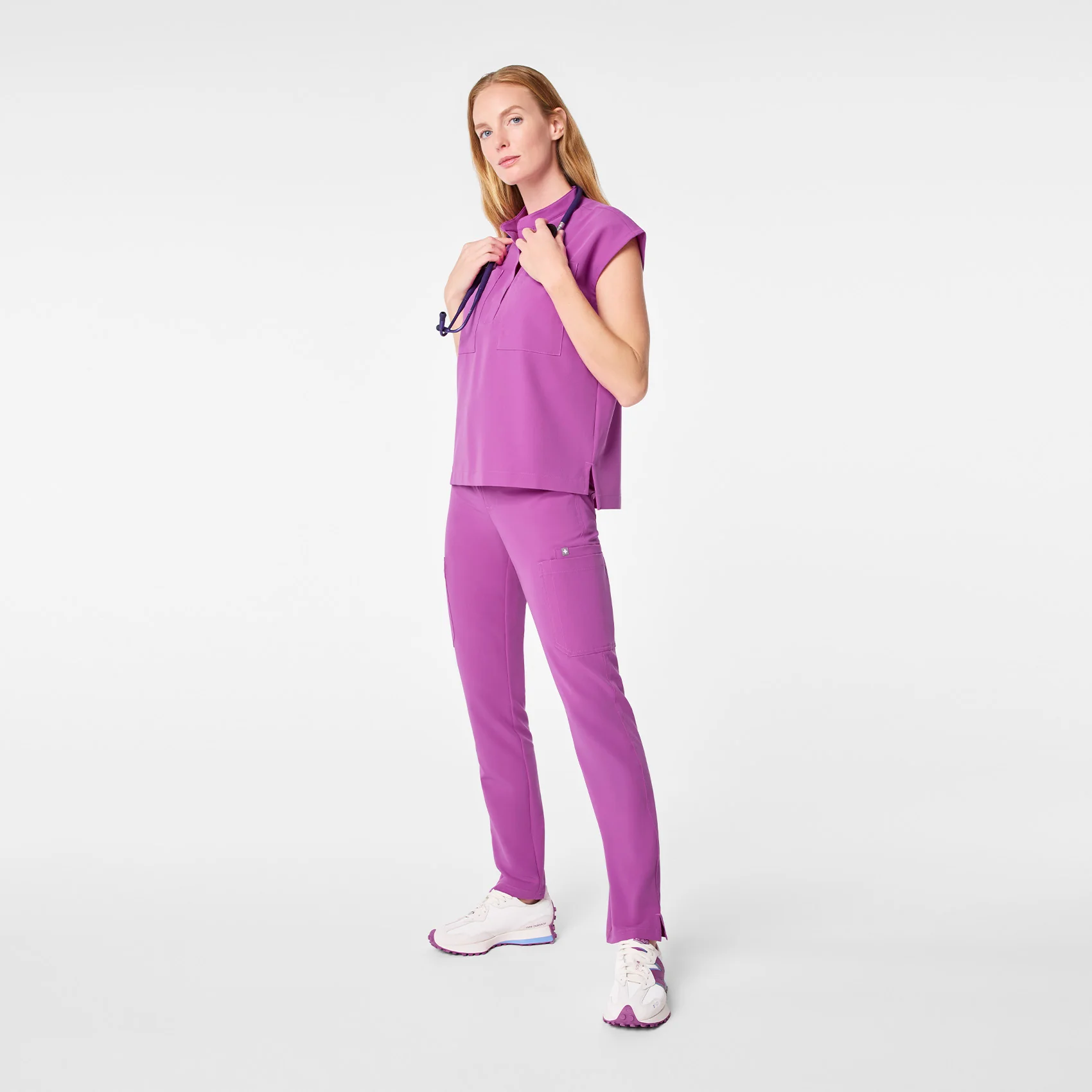 women's Ultraberry Payson Relaxed Henley - Scrub Top - Image 5