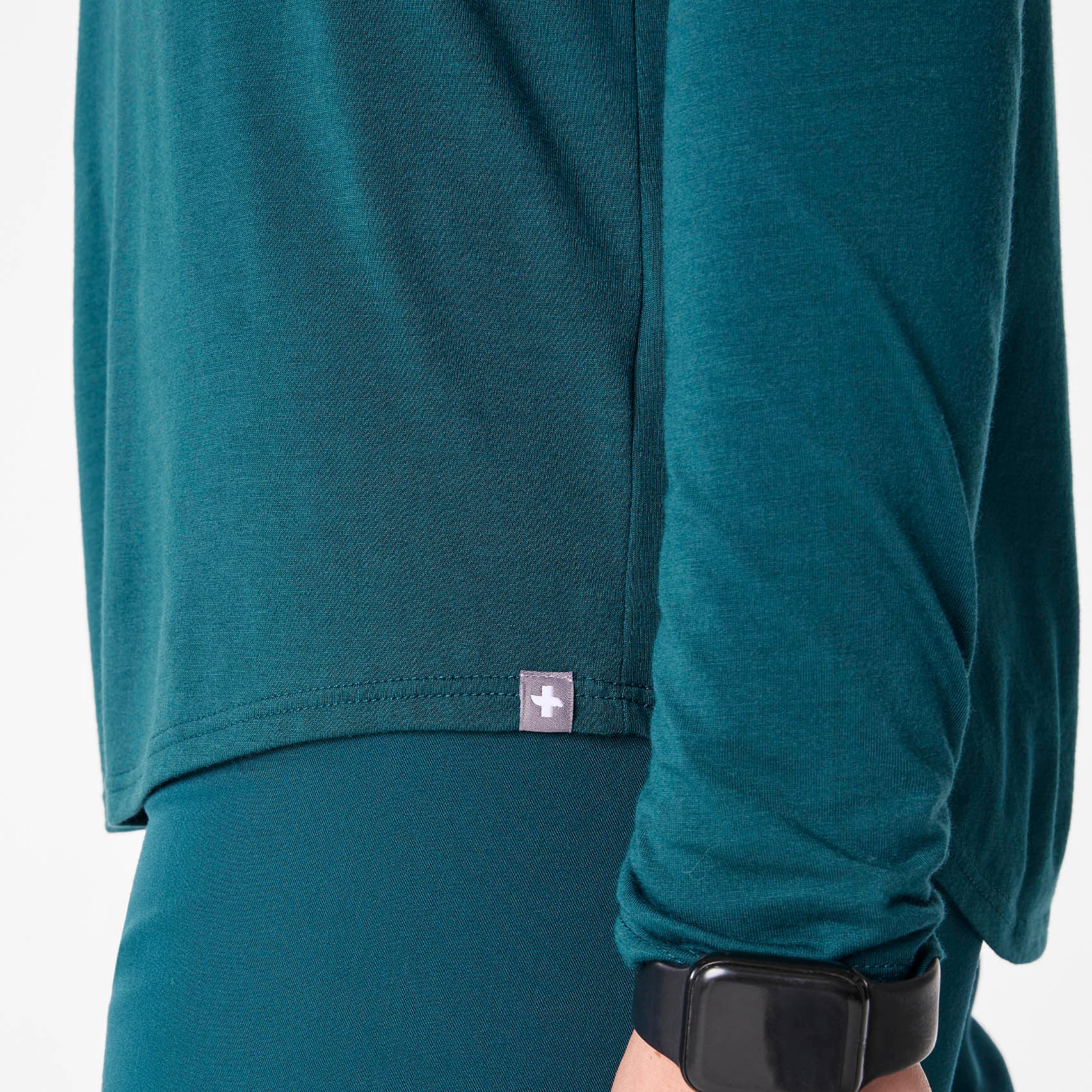 women's Caribbean Blue Peace Sign Supersoft - Longsleeve Underscrub - Image 7