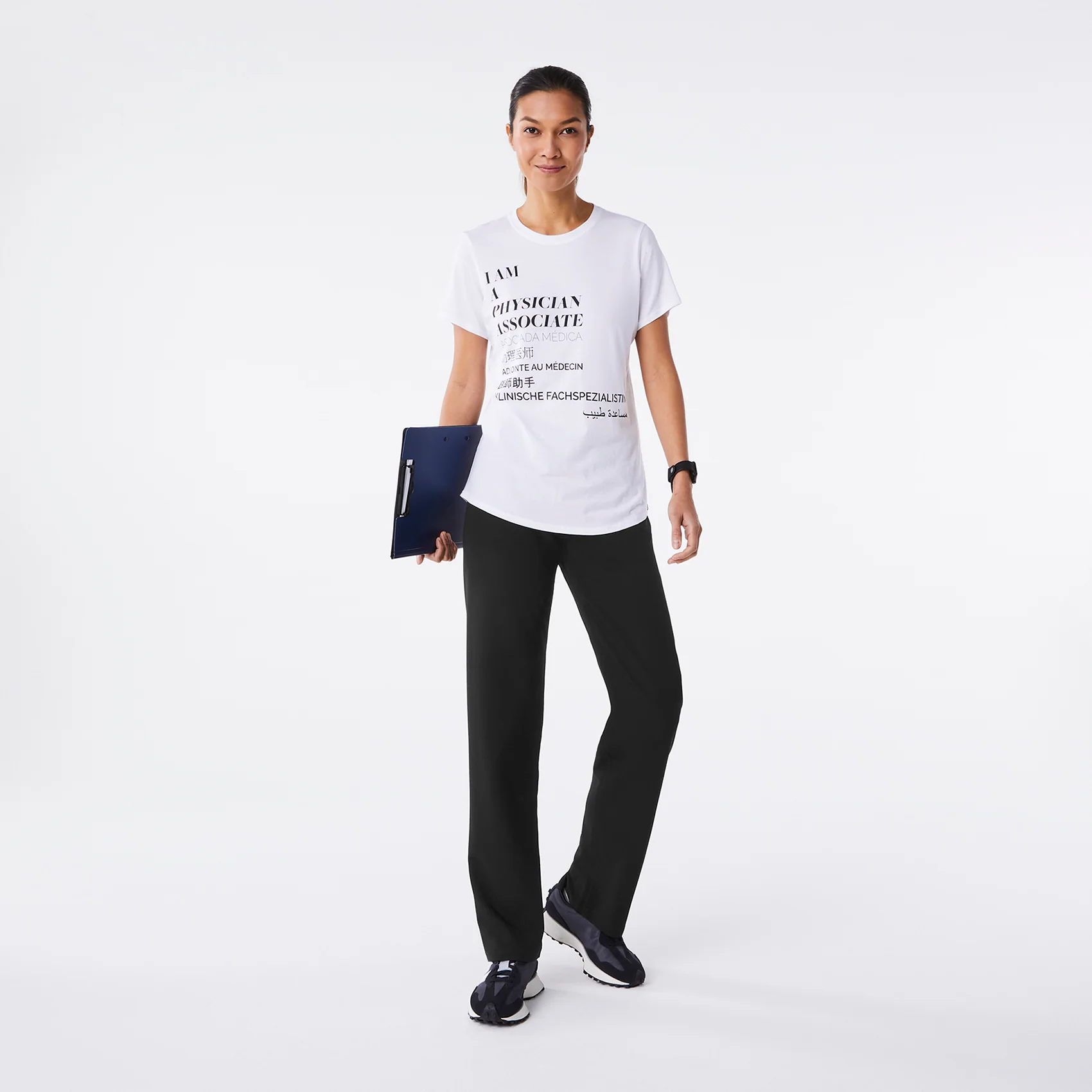 women's White Physician Associate Supersoft - Shortsleeve Underscrub - Image 2