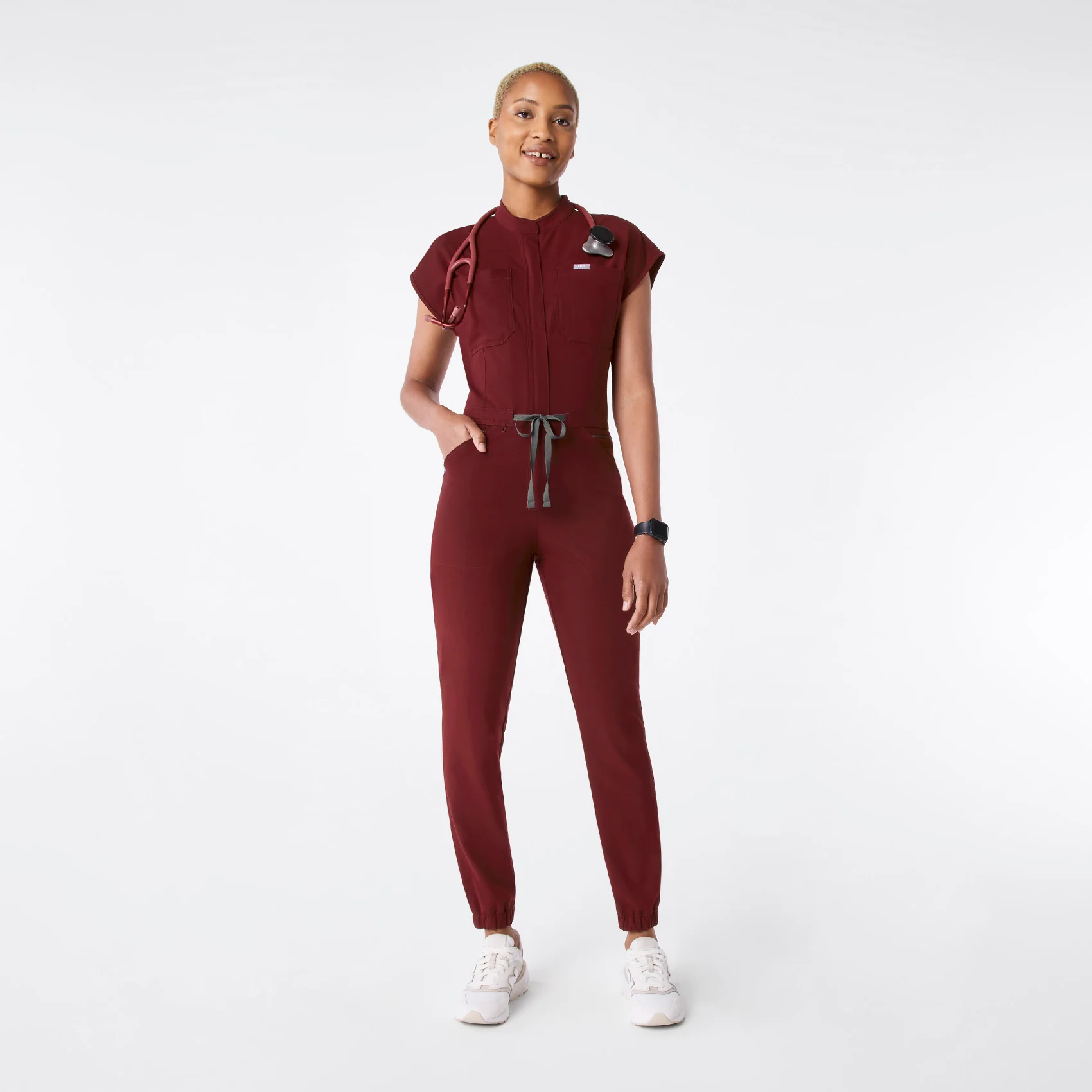 women's Burgundy Rafaela Cargo Jogger - ScrubJumpsuit™