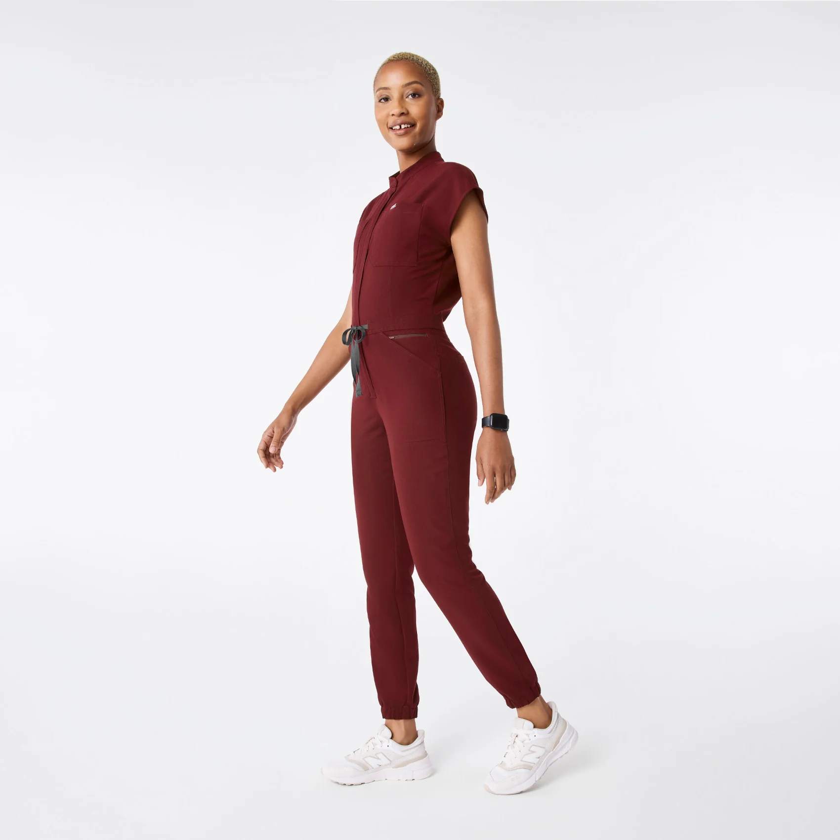 women's Burgundy Rafaela Cargo Jogger - ScrubJumpsuit™ - Image 3