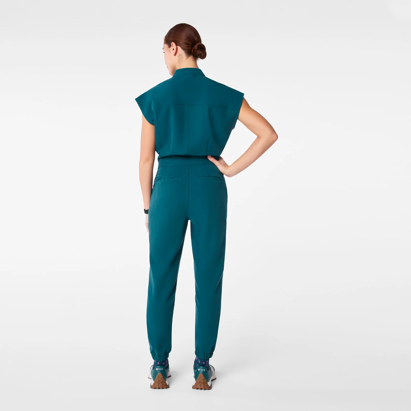 women's Caribbean Blue Rafaela Cargo - Petite ScrubJumpsuit™ - Image 2