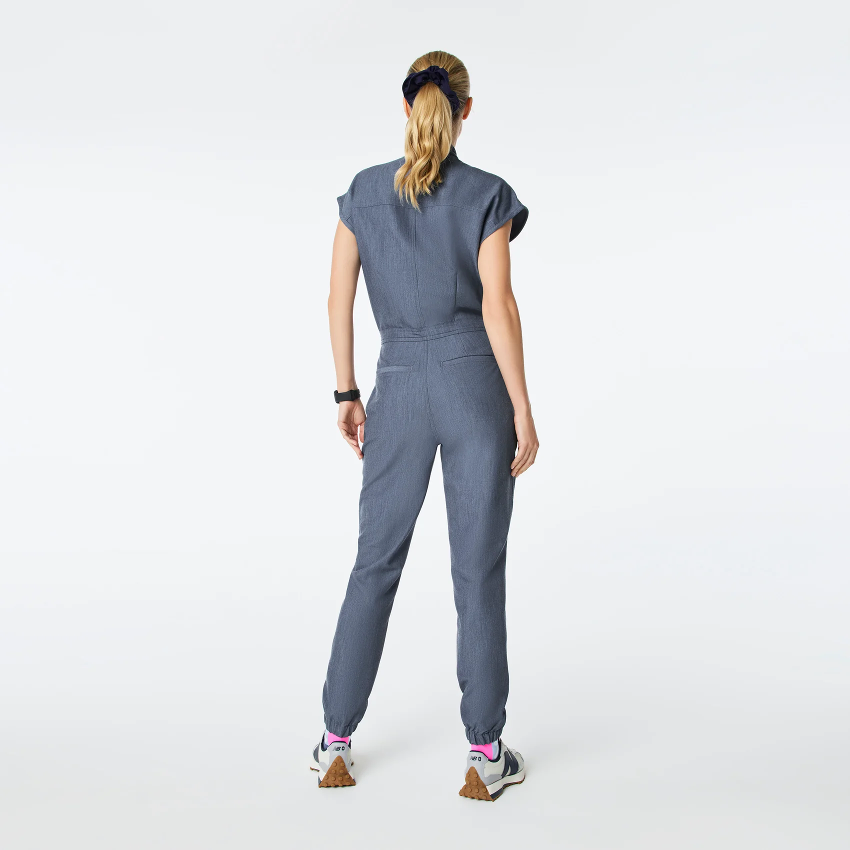 women's Heather Denim Rafaela Cargo Jogger - Petite ScrubJumpsuit™ - Image 2