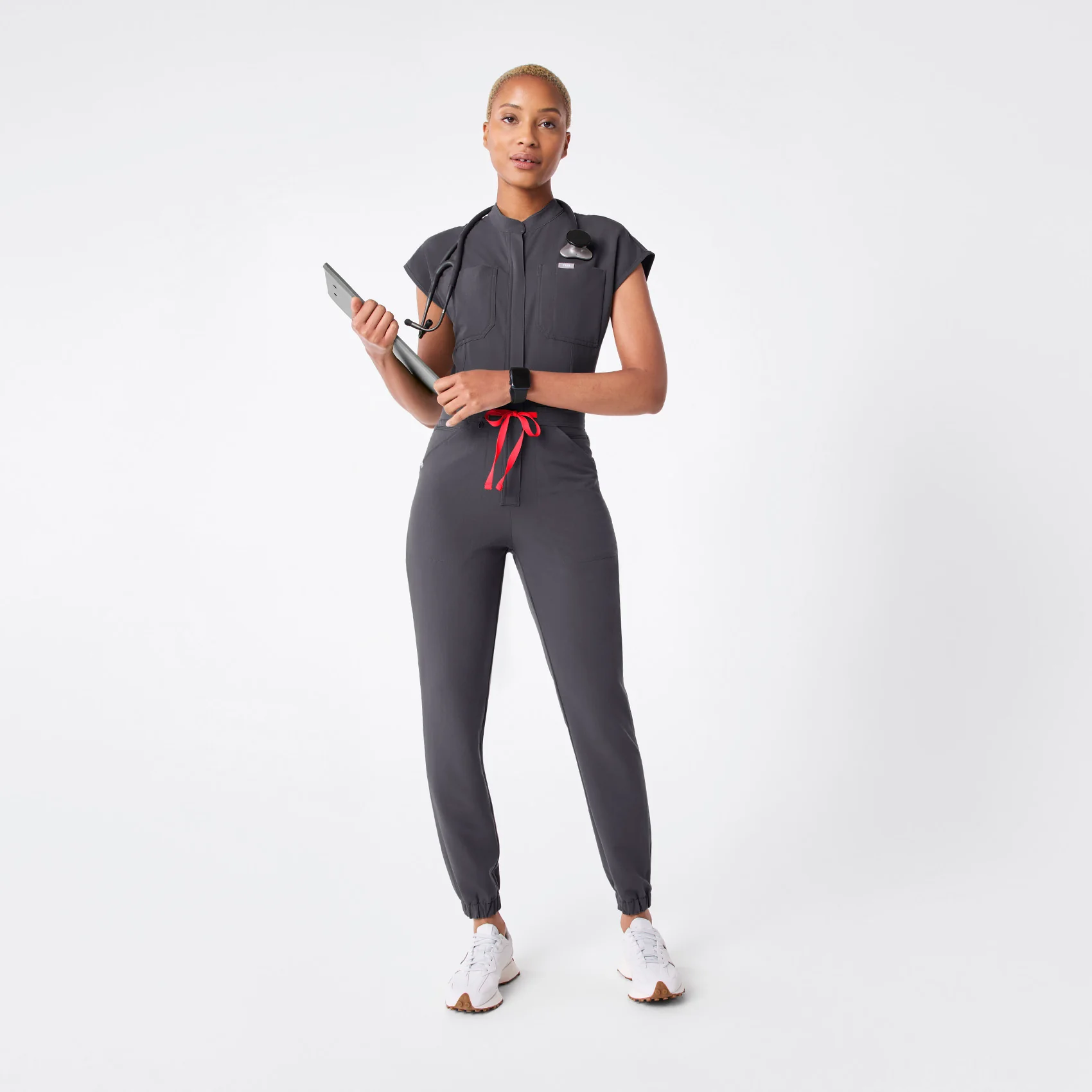 women's Charcoal Rafaela Cargo Jogger - Tall ScrubJumpsuit™