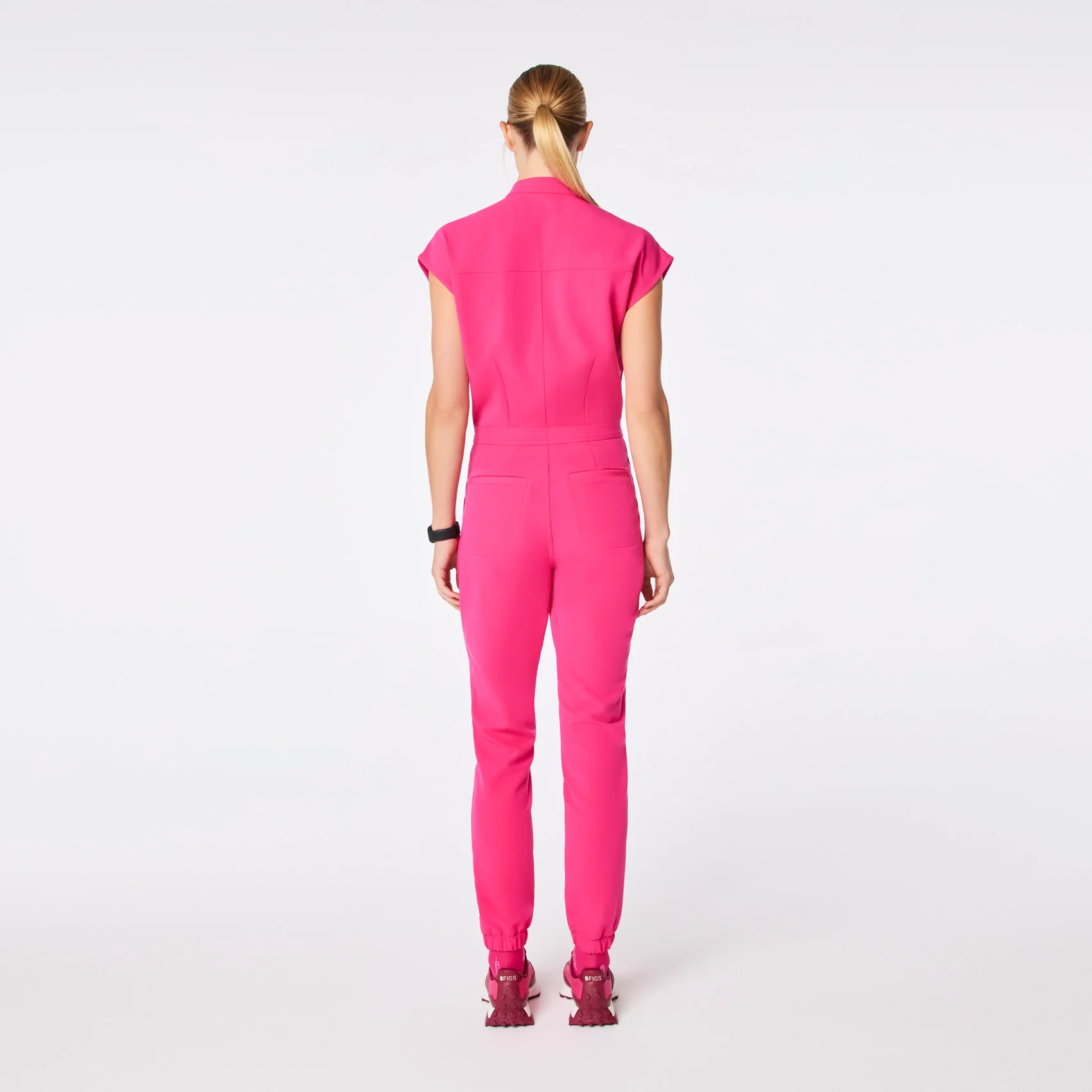 women's Shocking Pink Rafaela Cargo  -  Tall ScrubJumpsuit™ - Image 2